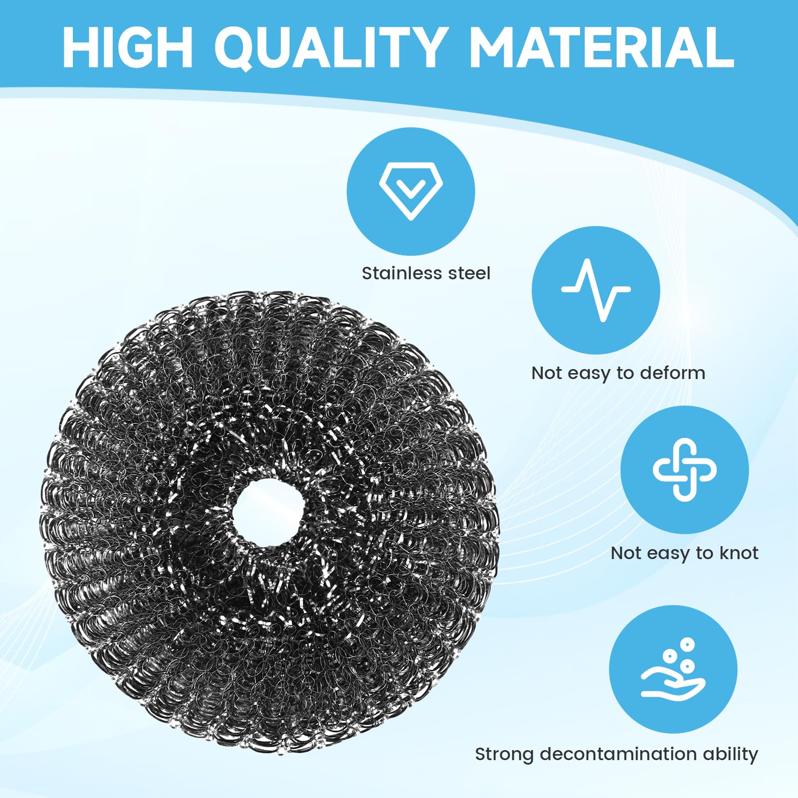 6 Pcs Steel Wool Scrubber (6 Count)