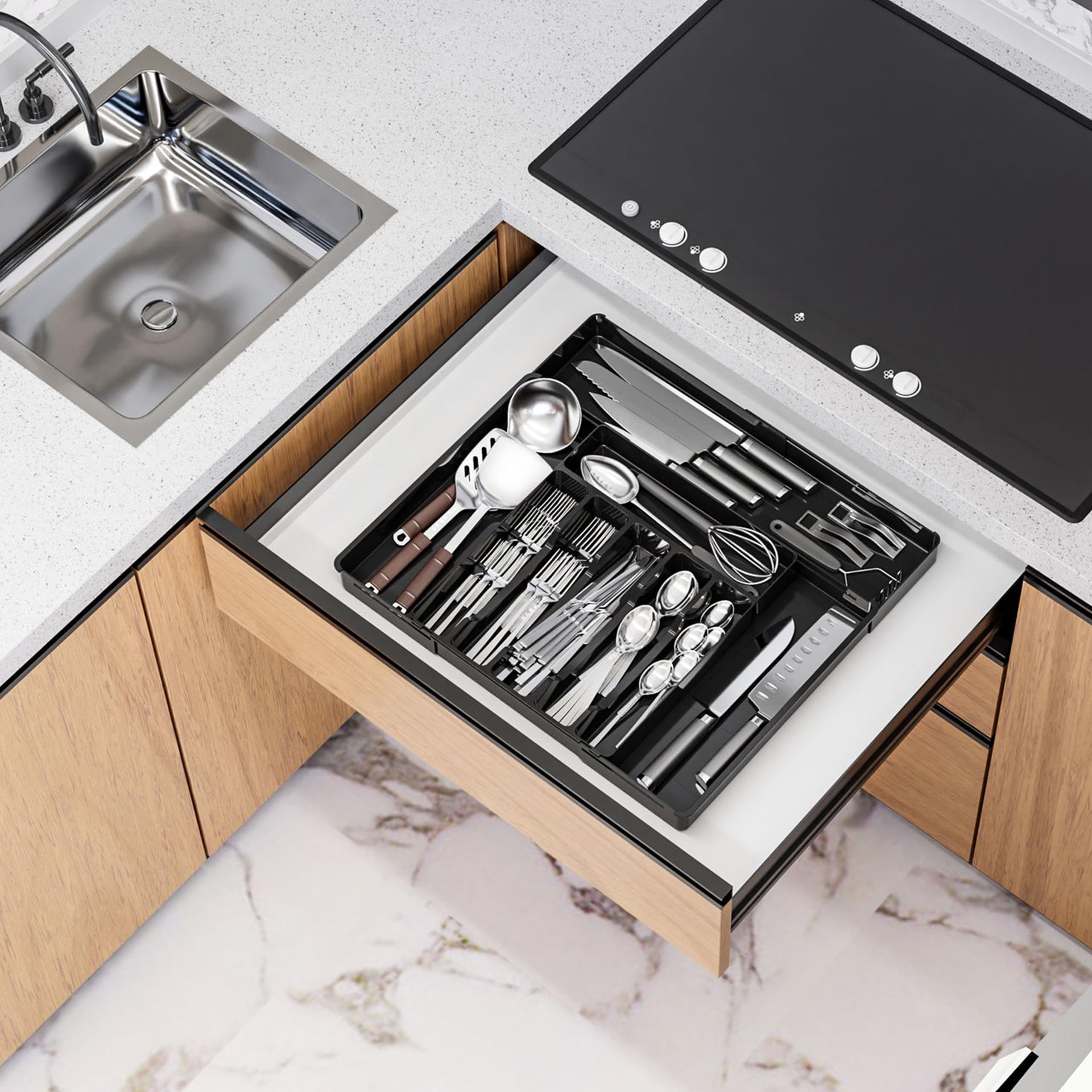 BPA Free Expandable Utensil Drawer Organizer