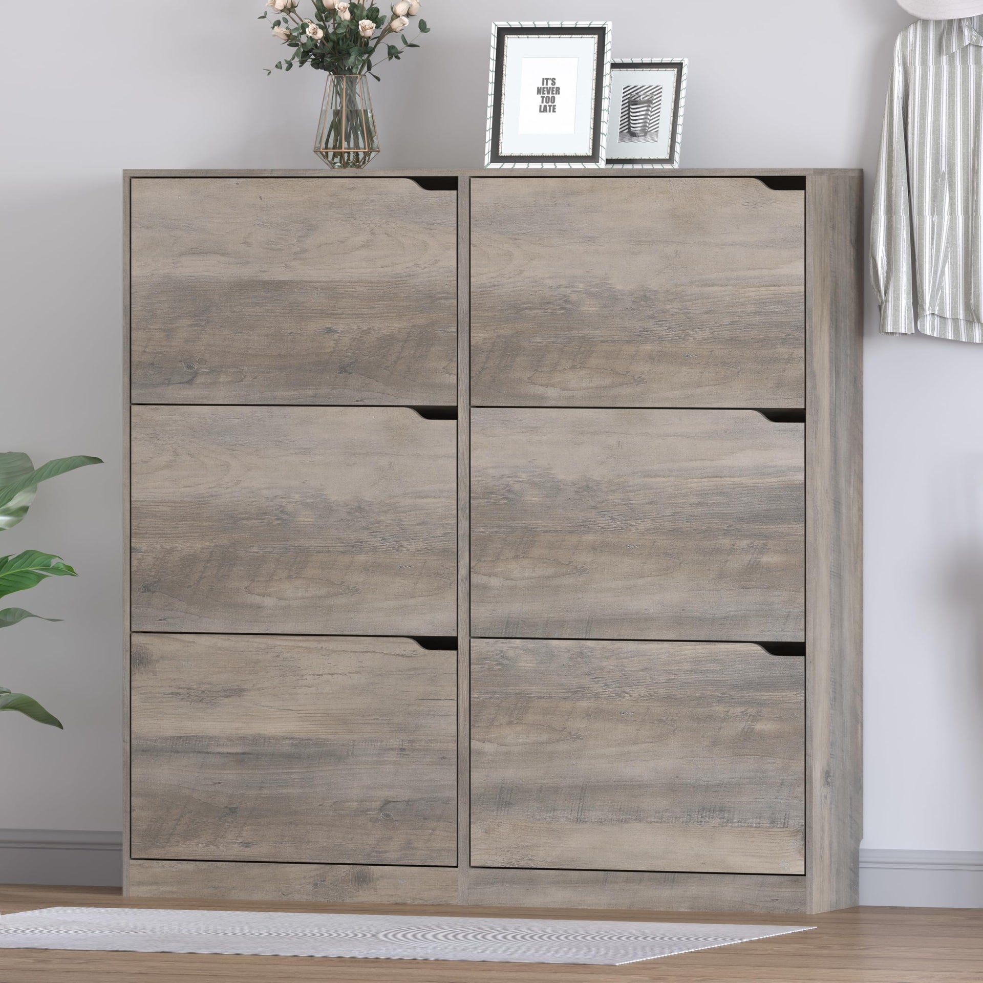 Shoe Cabinet with 6 Flip Drawers