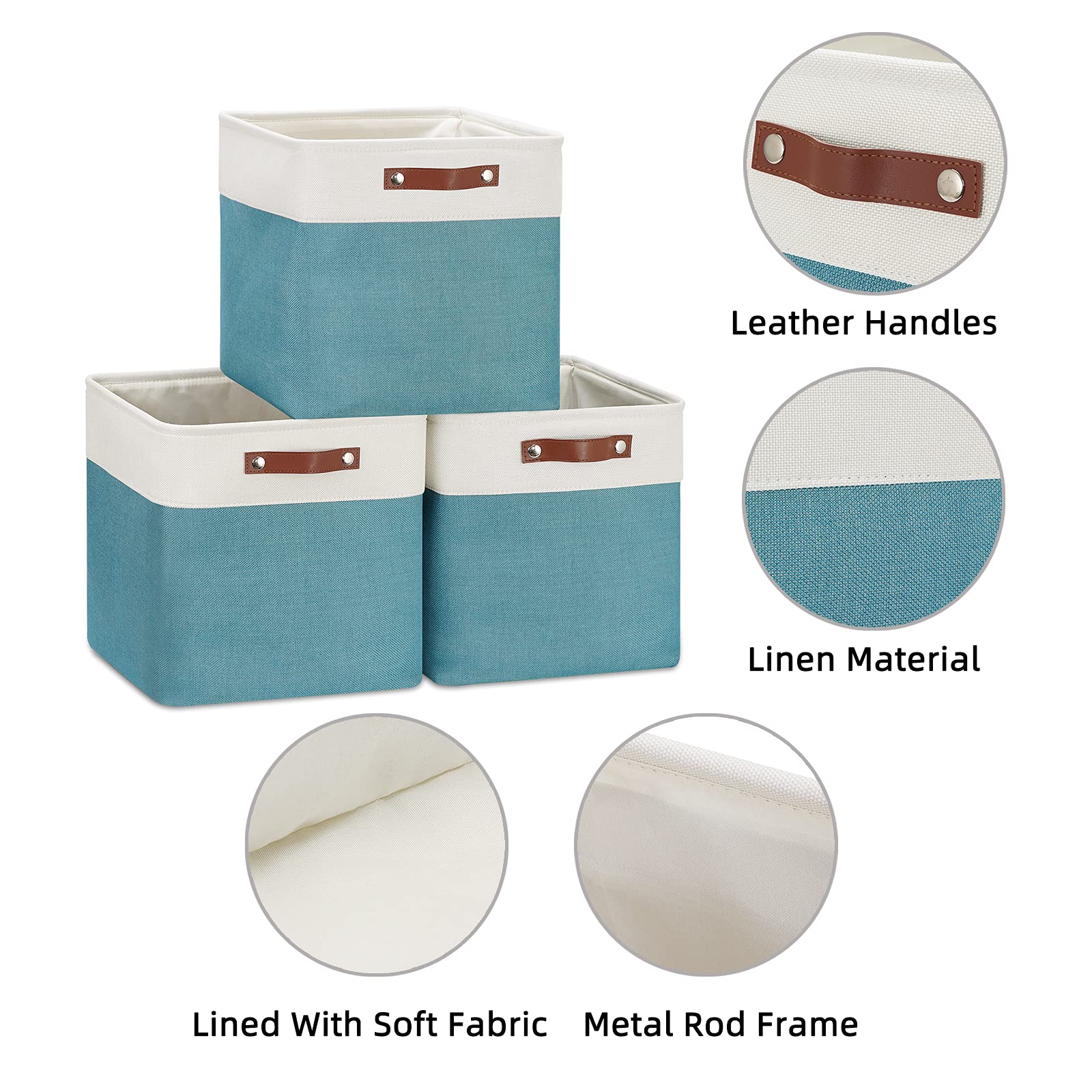 Cube Storage Baskets for Shelves Foldable Storage cubes Baskets (3 Count)