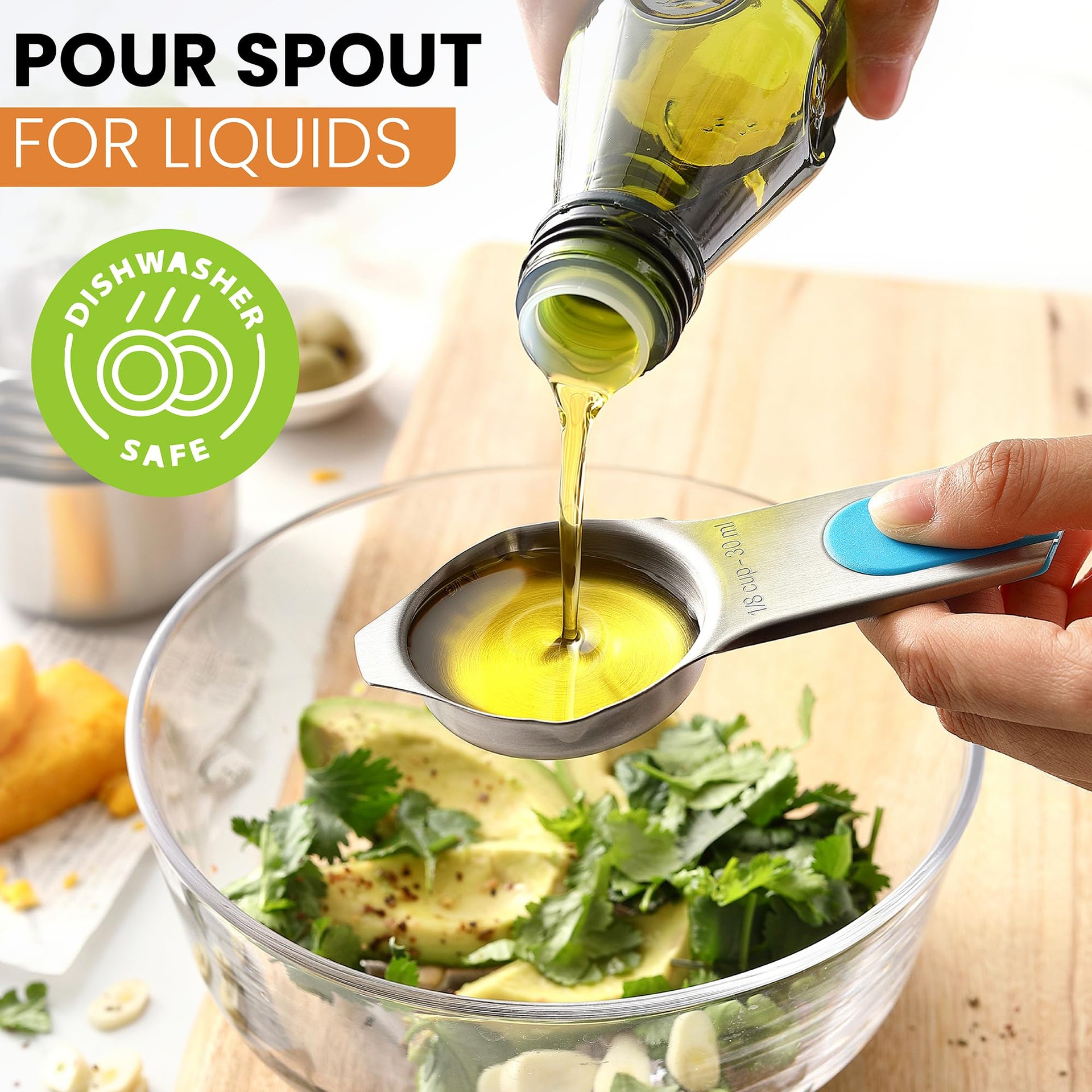 Magnetic Stainless Steel Measuring Cups Set of 7 Patented (7 Count)