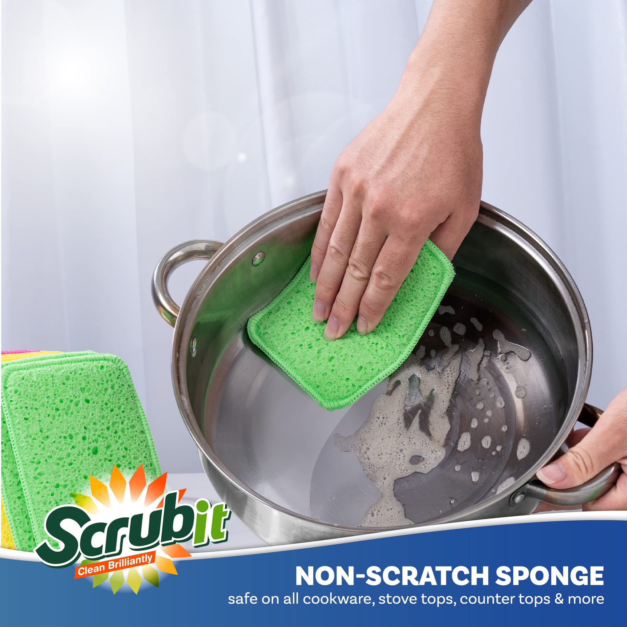 Scrub and Wipe Cleaning Sponges [10 Pack] (10 Count)