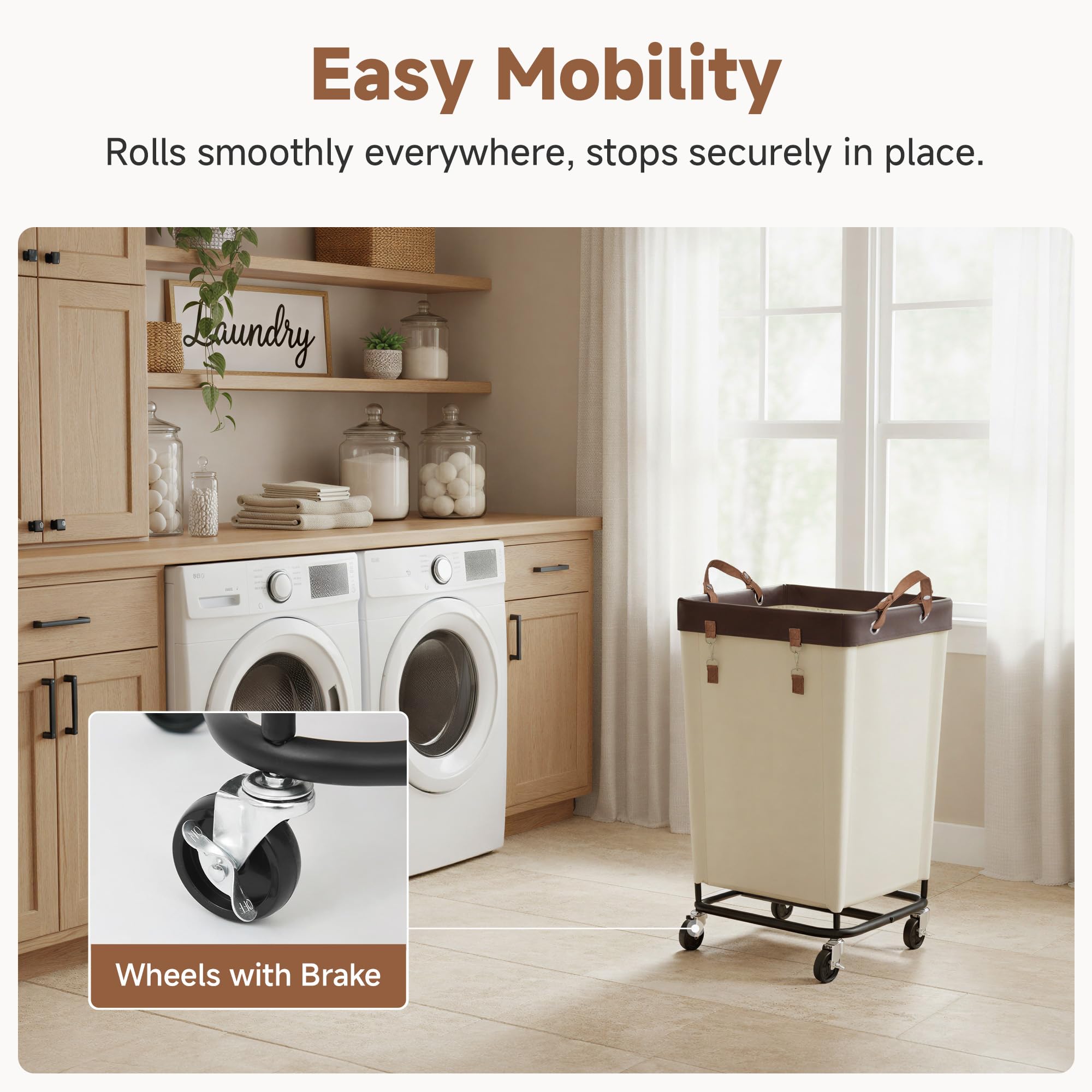 160L Laundry Basket with Wheels