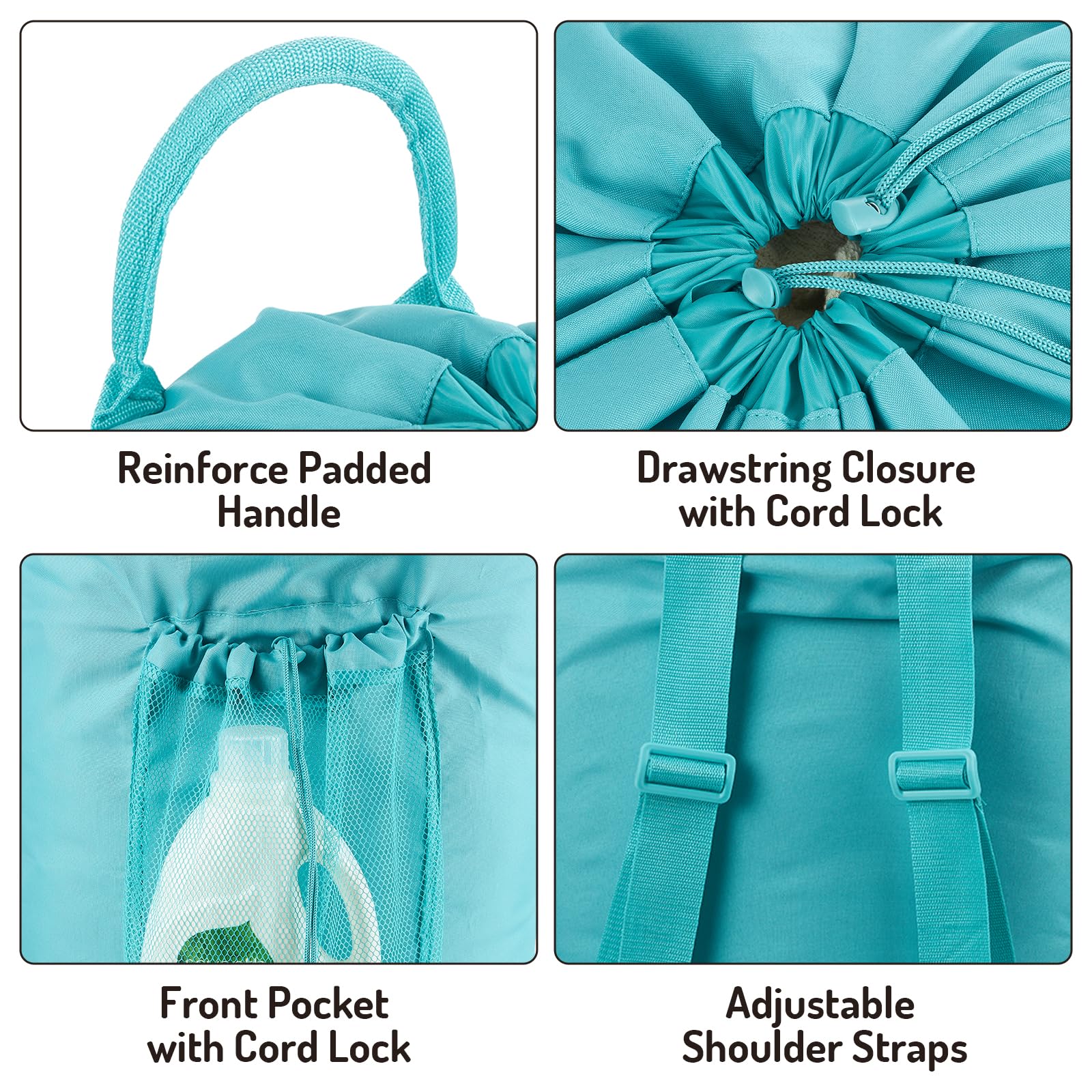 Backpack Laundry Bag with Straps and Detergent Holder