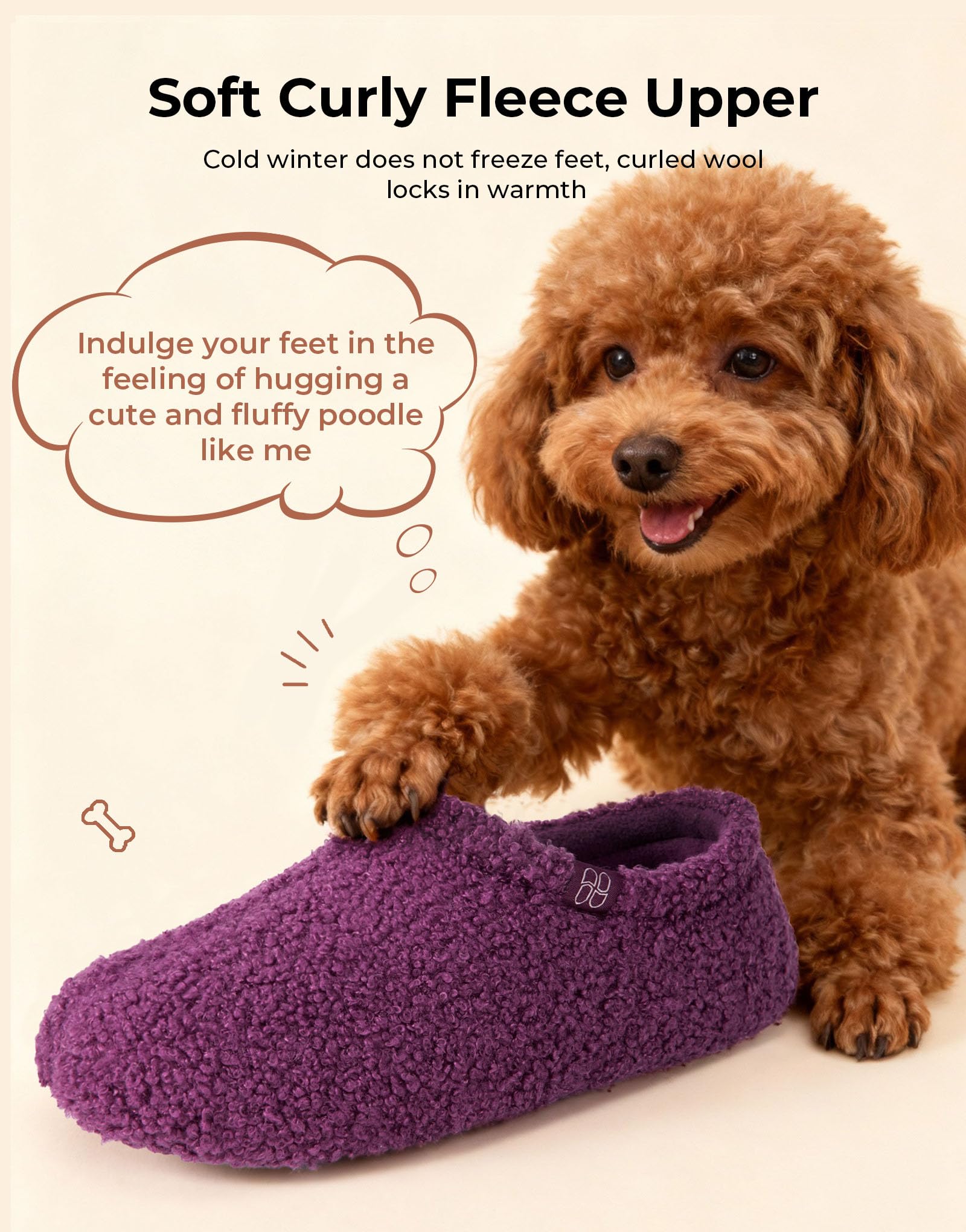 Women's Fuzzy Curly Fur Loafer Slippers