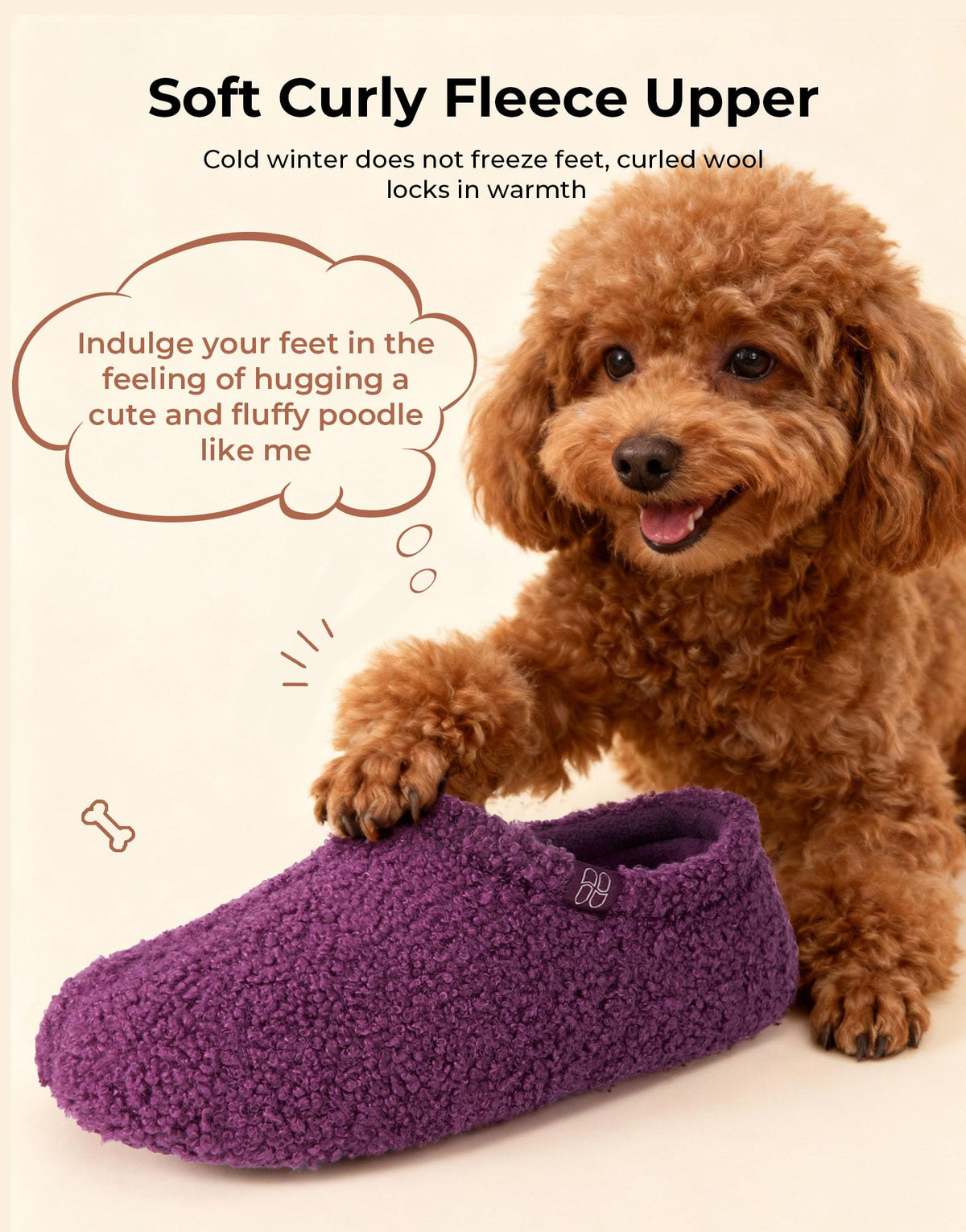 Women's Fuzzy Curly Fur Loafer Slippers