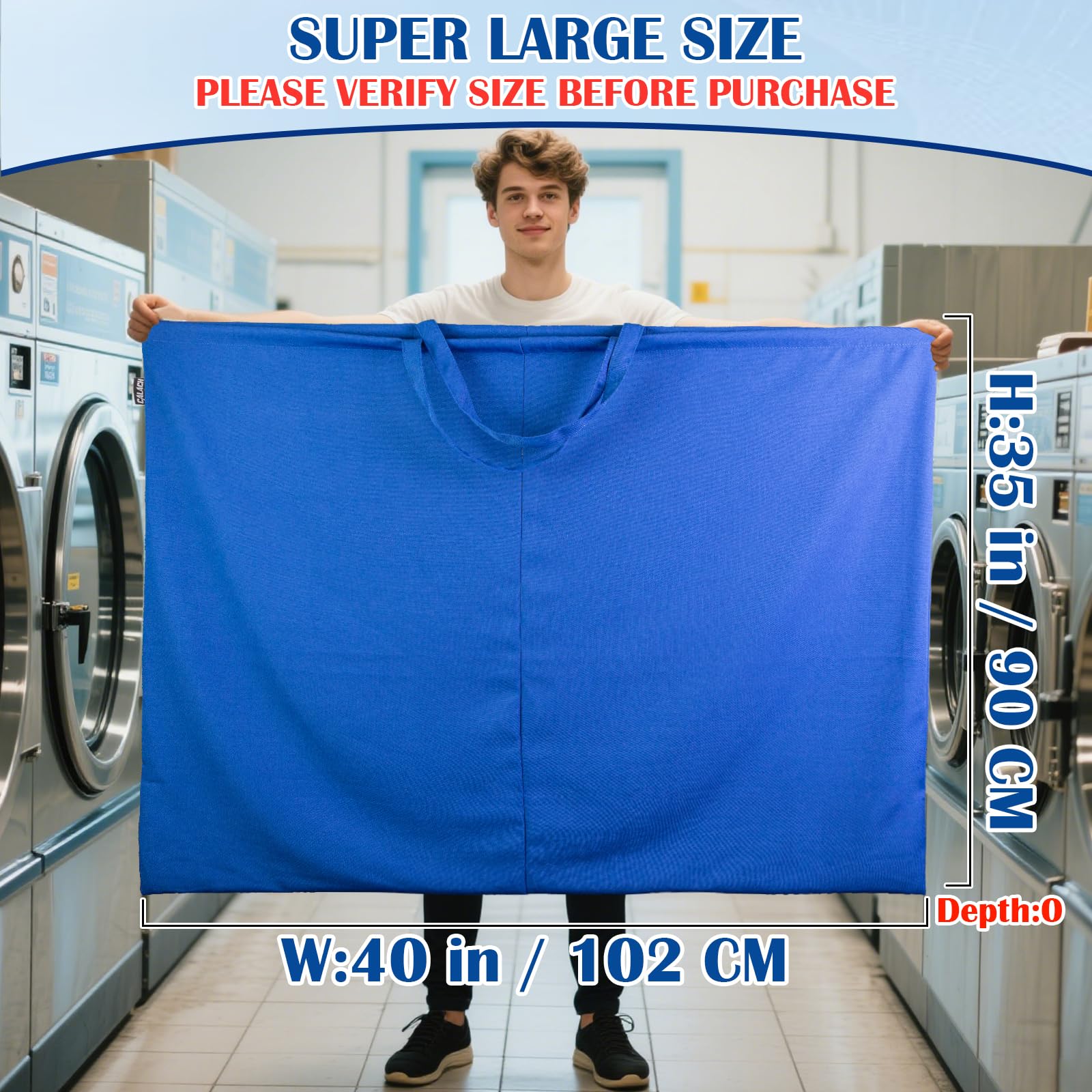 Laundry Bag with Handles & Drawstring Closure