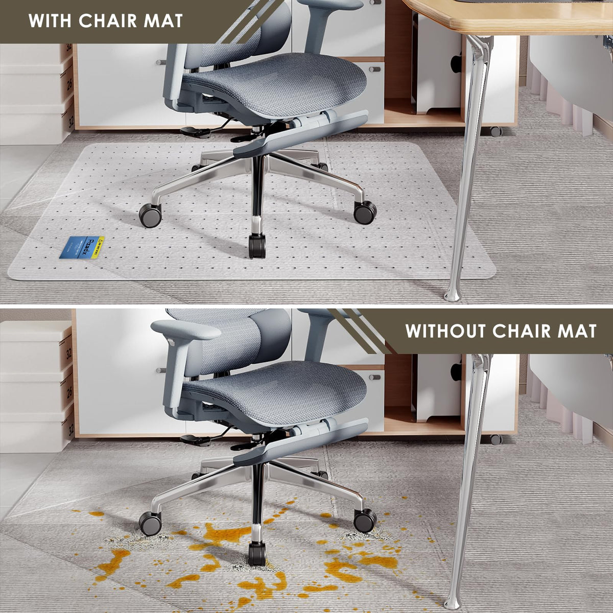 Heavy Duty Office Chair Mat for Carpet 32" x 55" Hard Material
