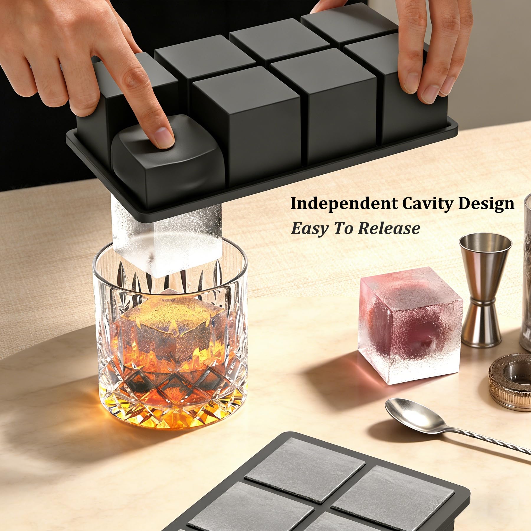 Silicone Ice Cube Trays with Metal Reinforced Frame