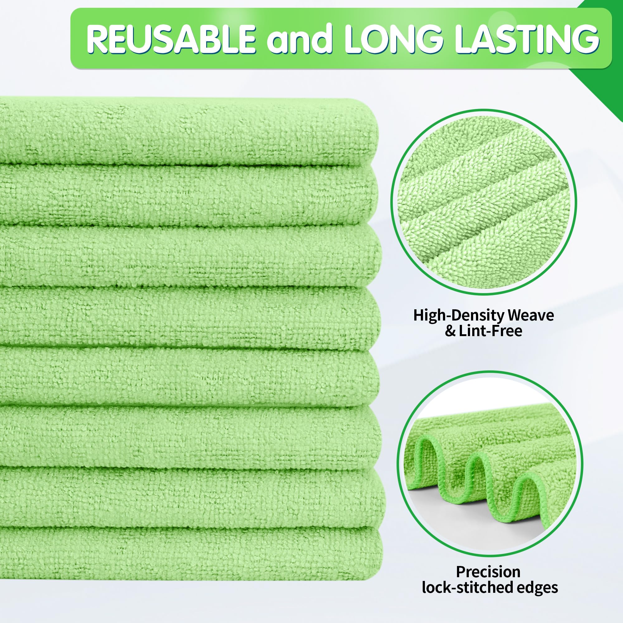 Sage Green Microfiber Cleaning Cloth (12 Count)