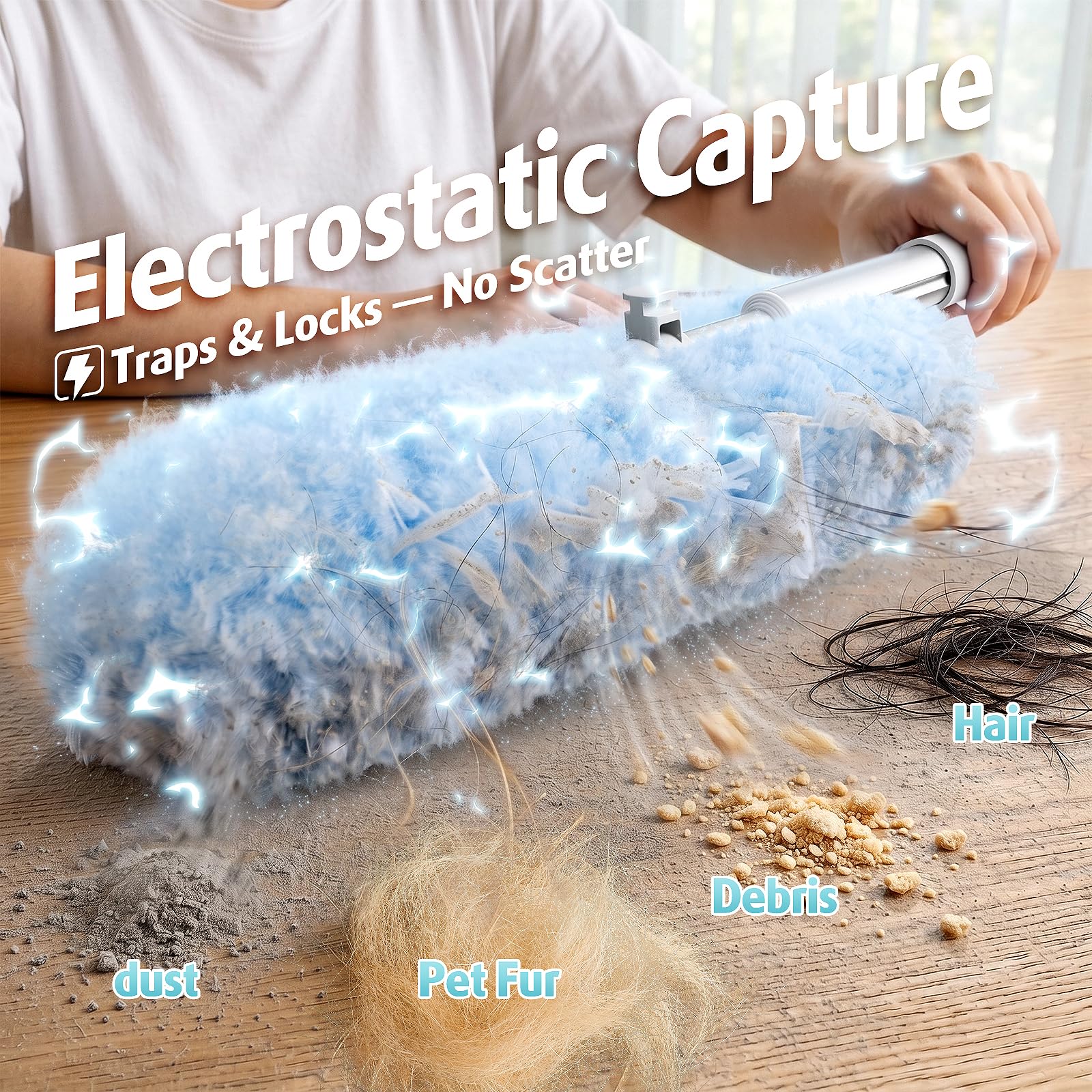 6ft Extendable Duster with 20 Refills for Swiffer Dusters (20 Count)