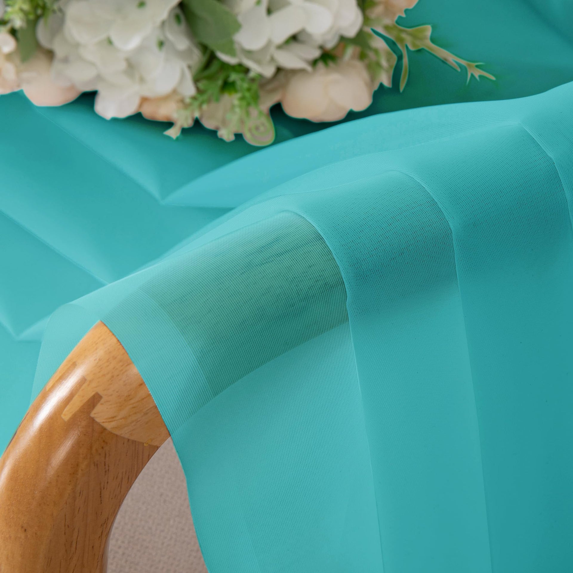 Turquoise Sheer Curtains 84 Inches Long for Living Room (2 Count)