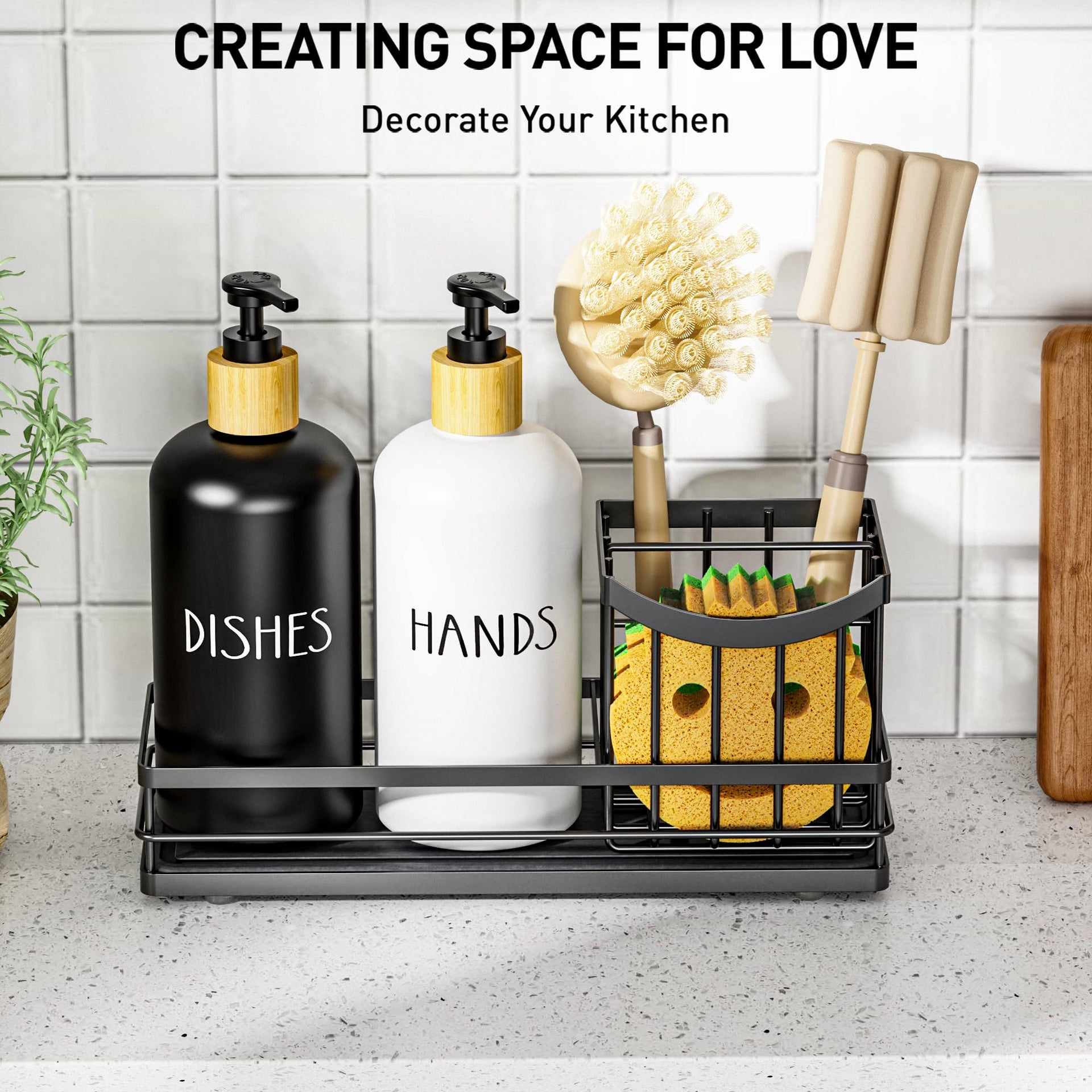 Kitchen Dish Soap Dispenser Set
