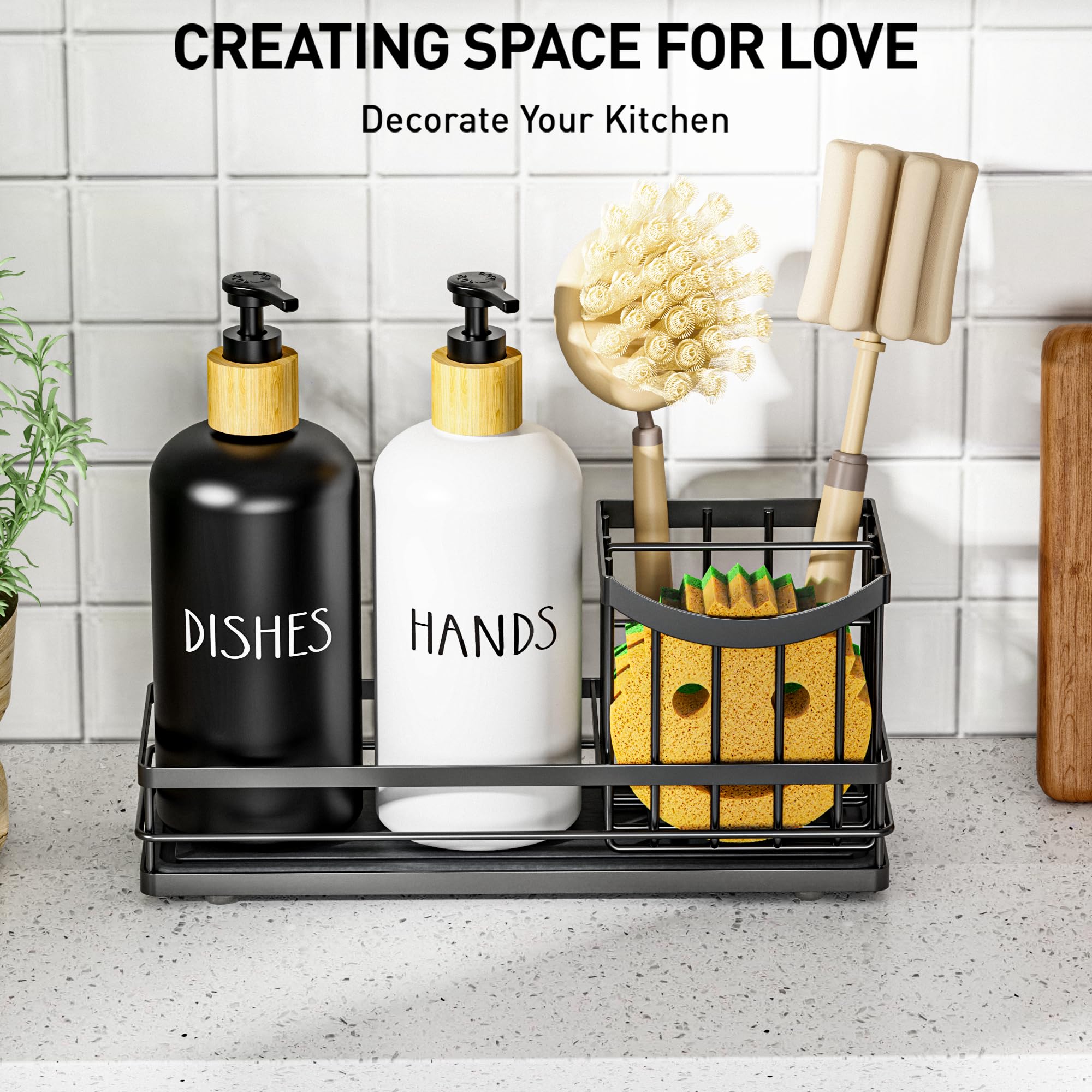 Kitchen Dish Soap Dispenser Set