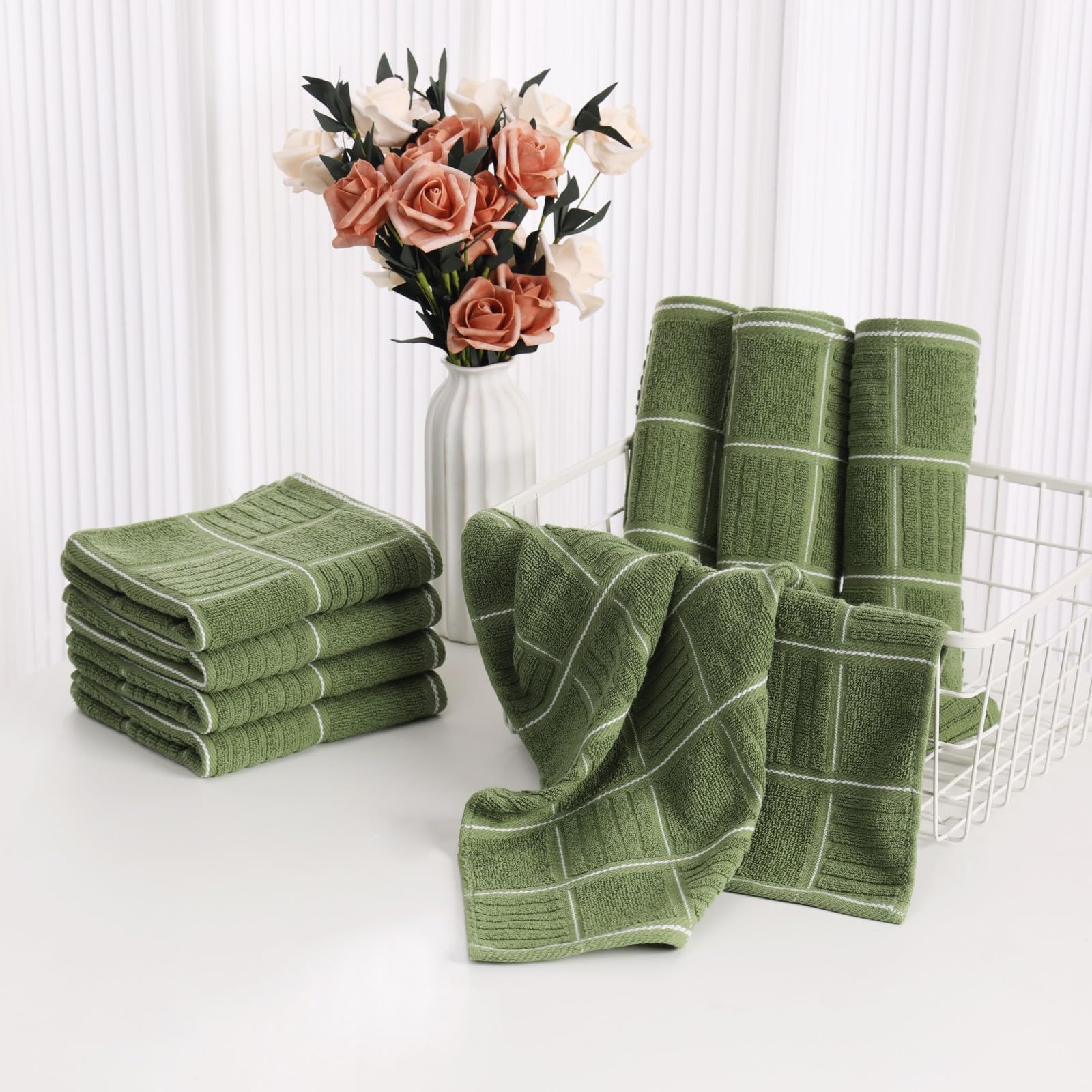 Kitchen Towels and Dishcloths Set (8 Count)
