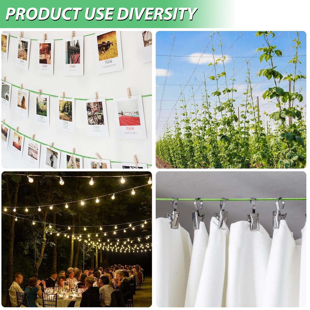 3 16" Clothes Line Outdoors (100 Foot)