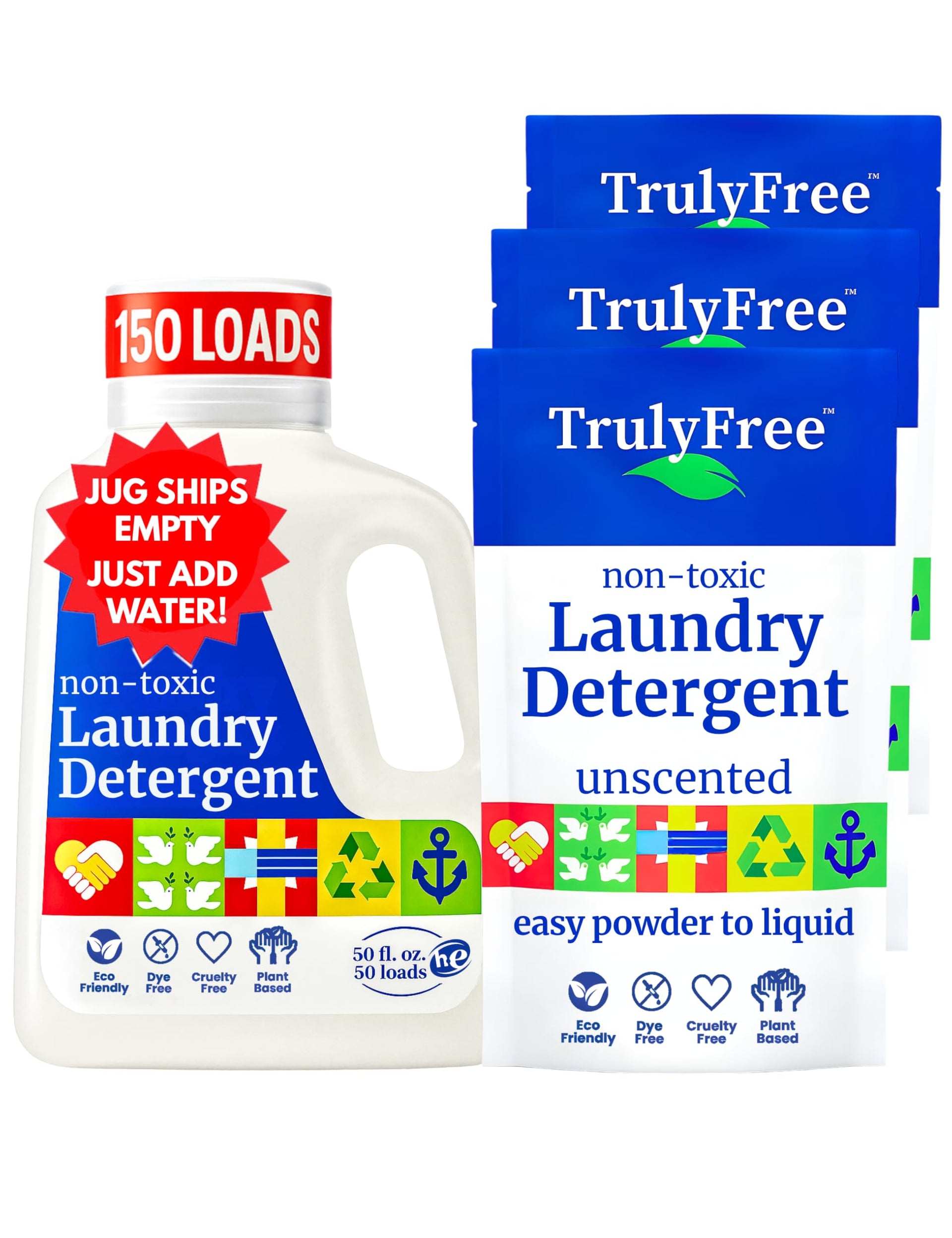 Natural Laundry Detergent for Sensitive Skin (150 Fl Oz)