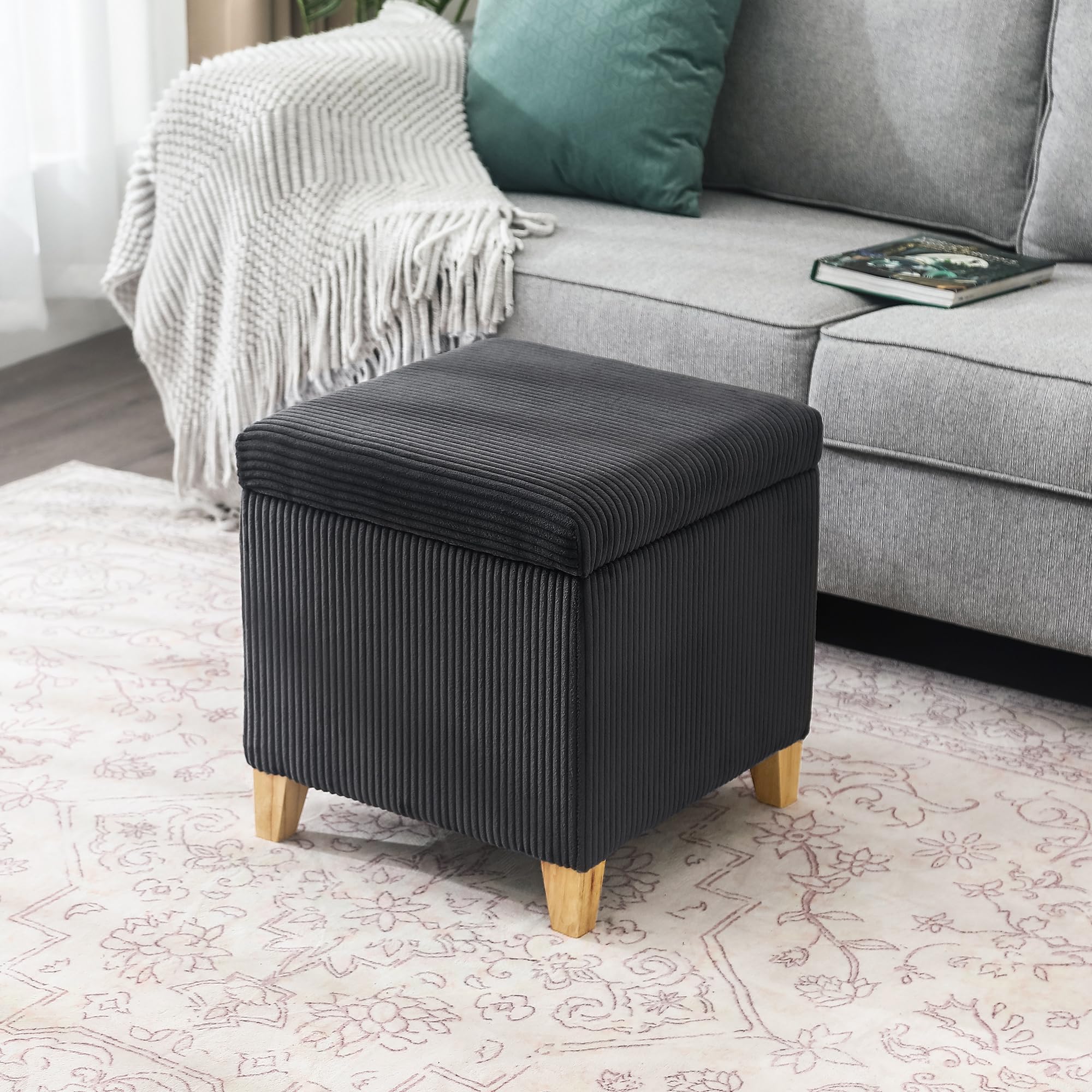 Faux Fur Storage Ottoman Cube