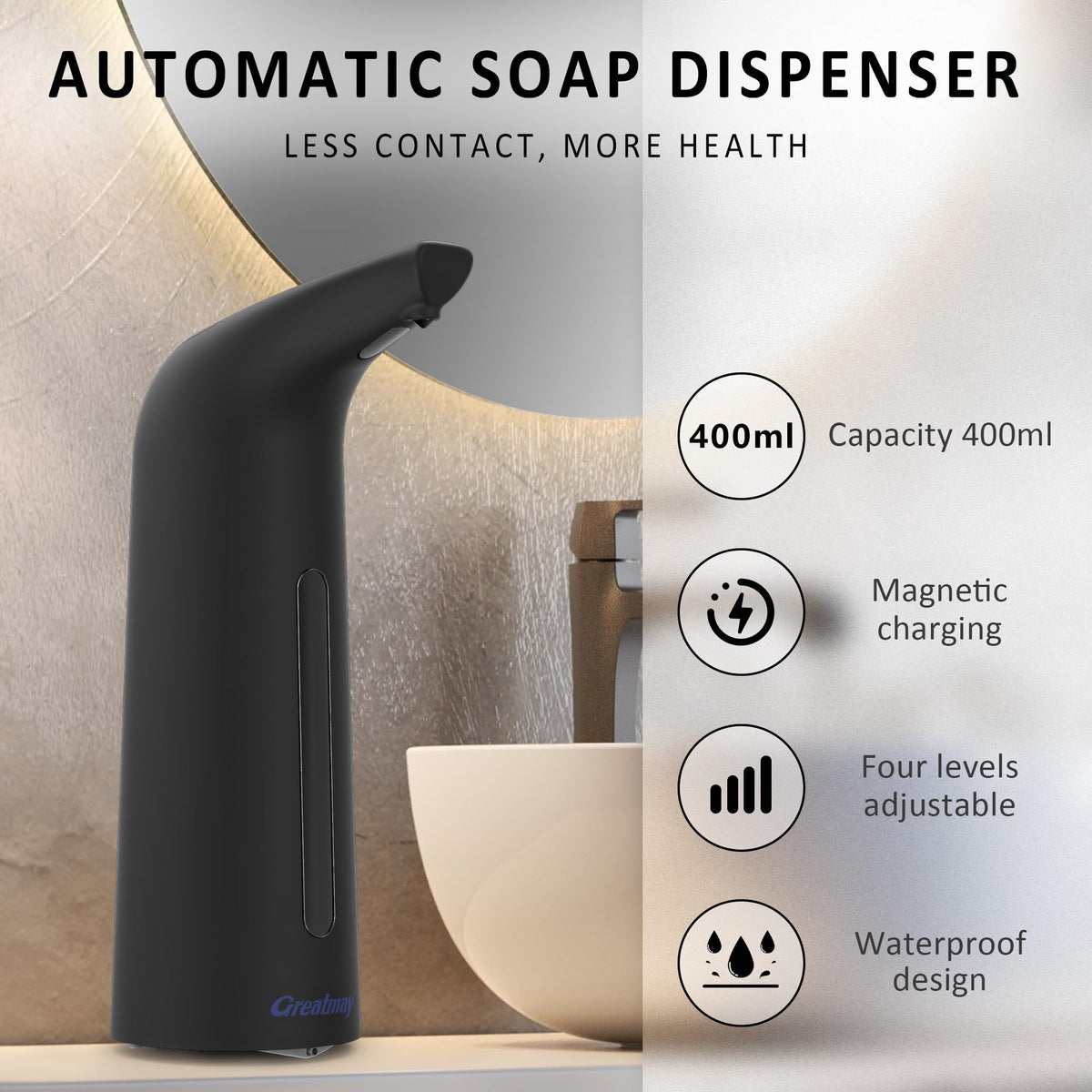 Touchless Automatic Soap Dispenser 400ml Rechargeable