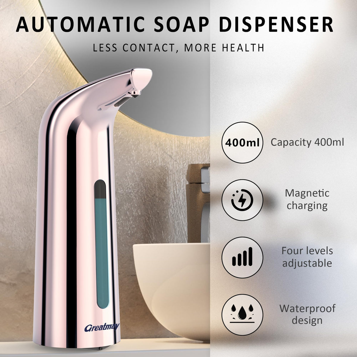 Touchless Automatic Soap Dispenser 400ml Rechargeable
