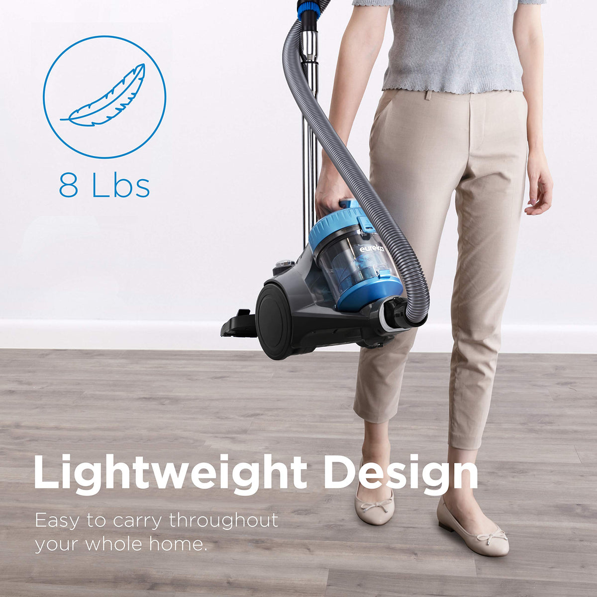 Whirlwind Bagless Canister Cleaner NEN110A Lightweight Corded Vacuum for Carpets and Hard Floors