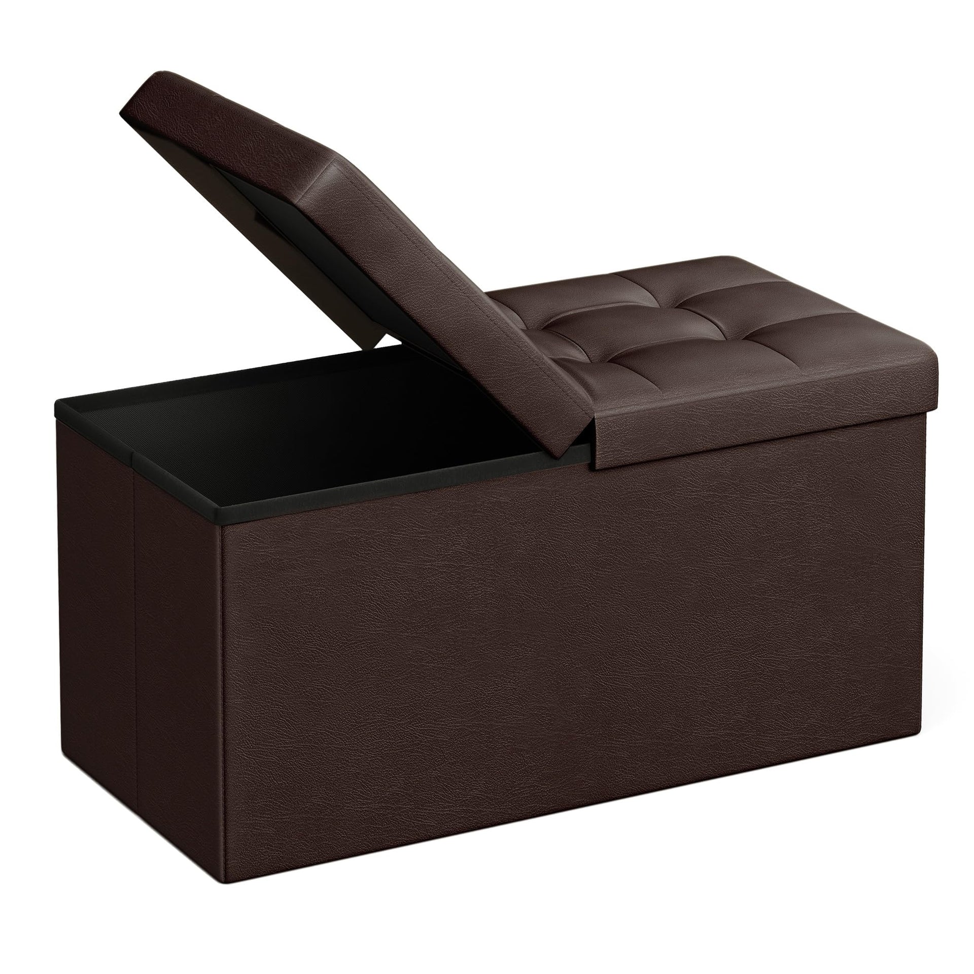 30 Inches Folding Storage Ottoman Bench with Flipping Lid