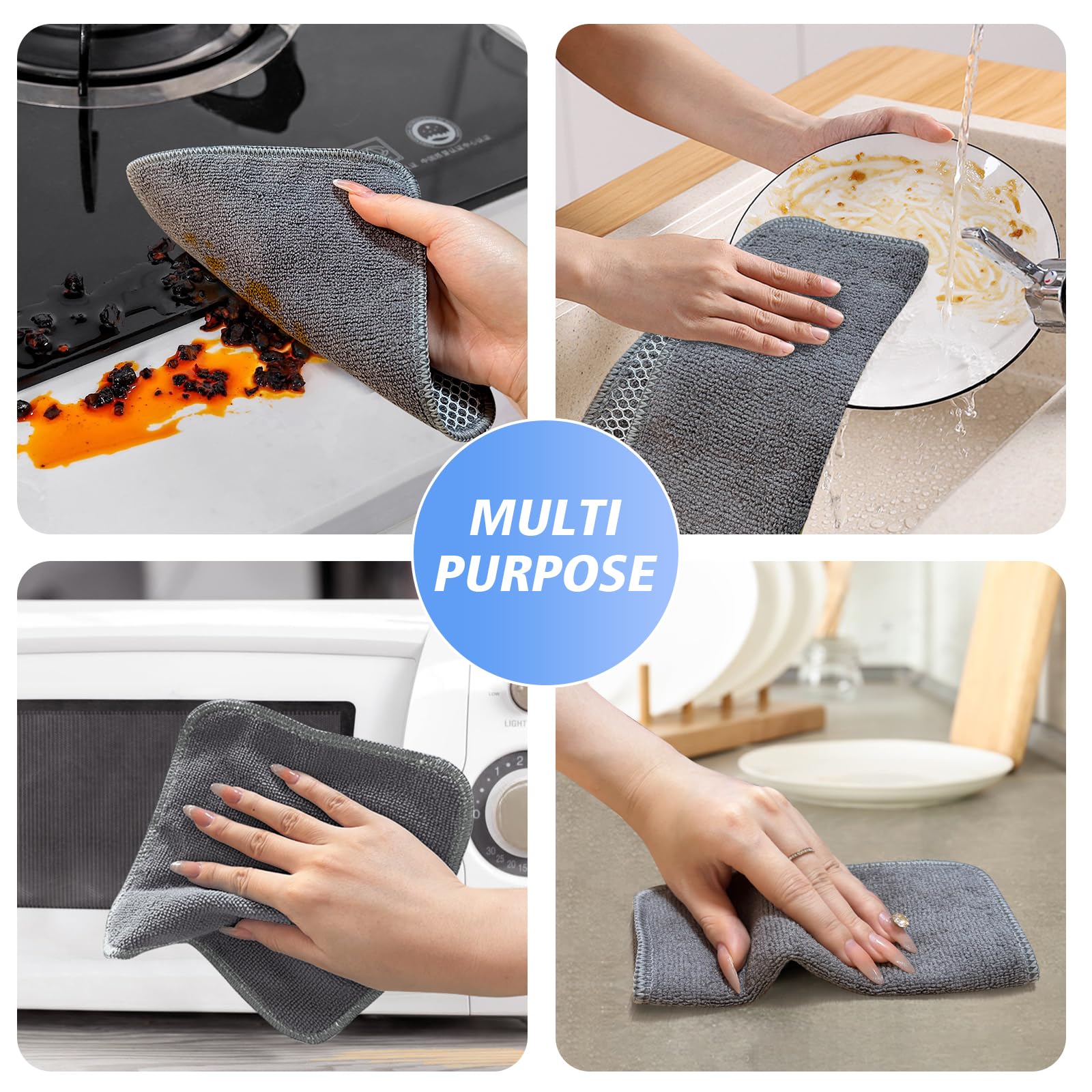 Dish Cloths for Washing Dishes with Scrub Side (12 Count)