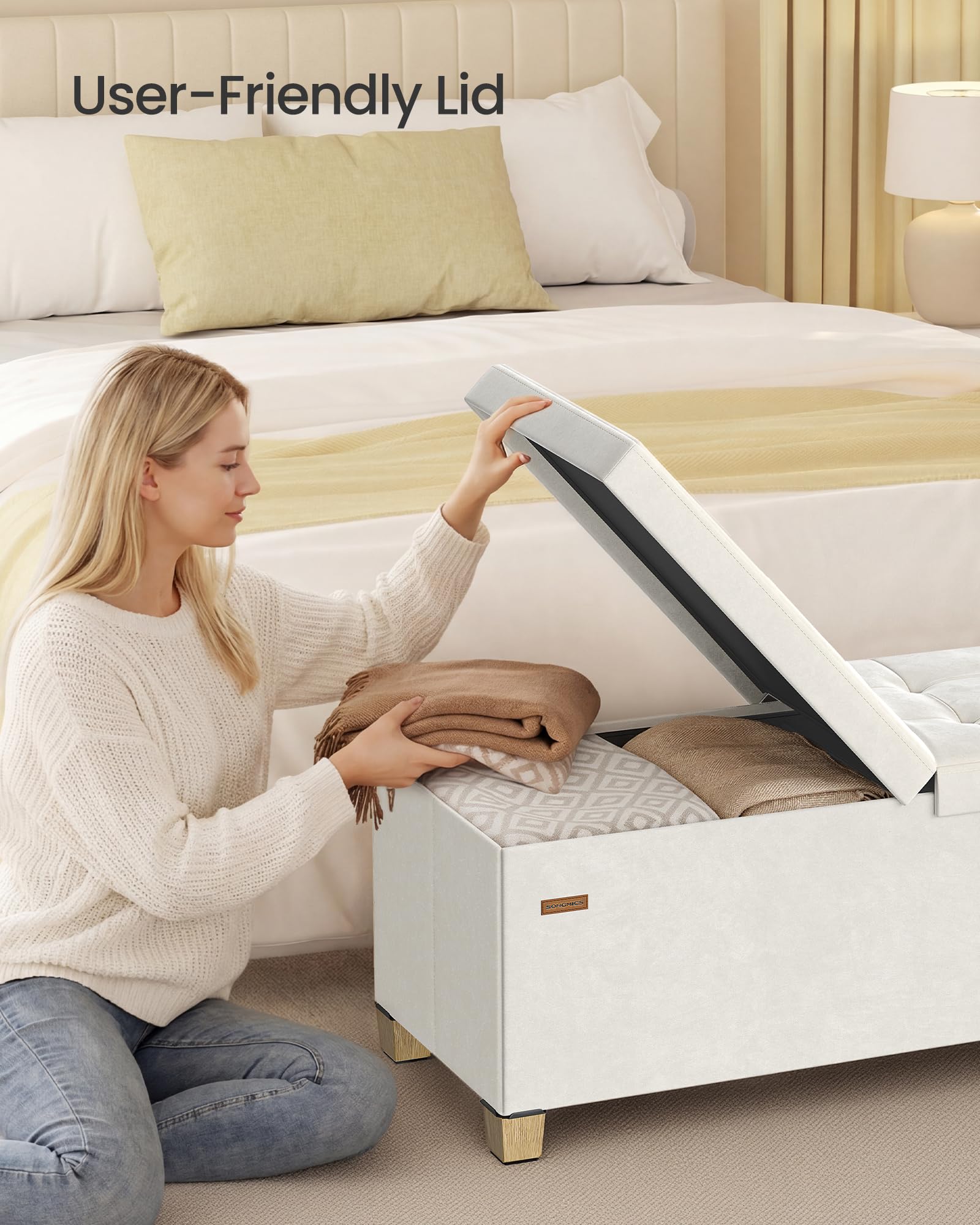 Storage Ottoman Bench with Legs