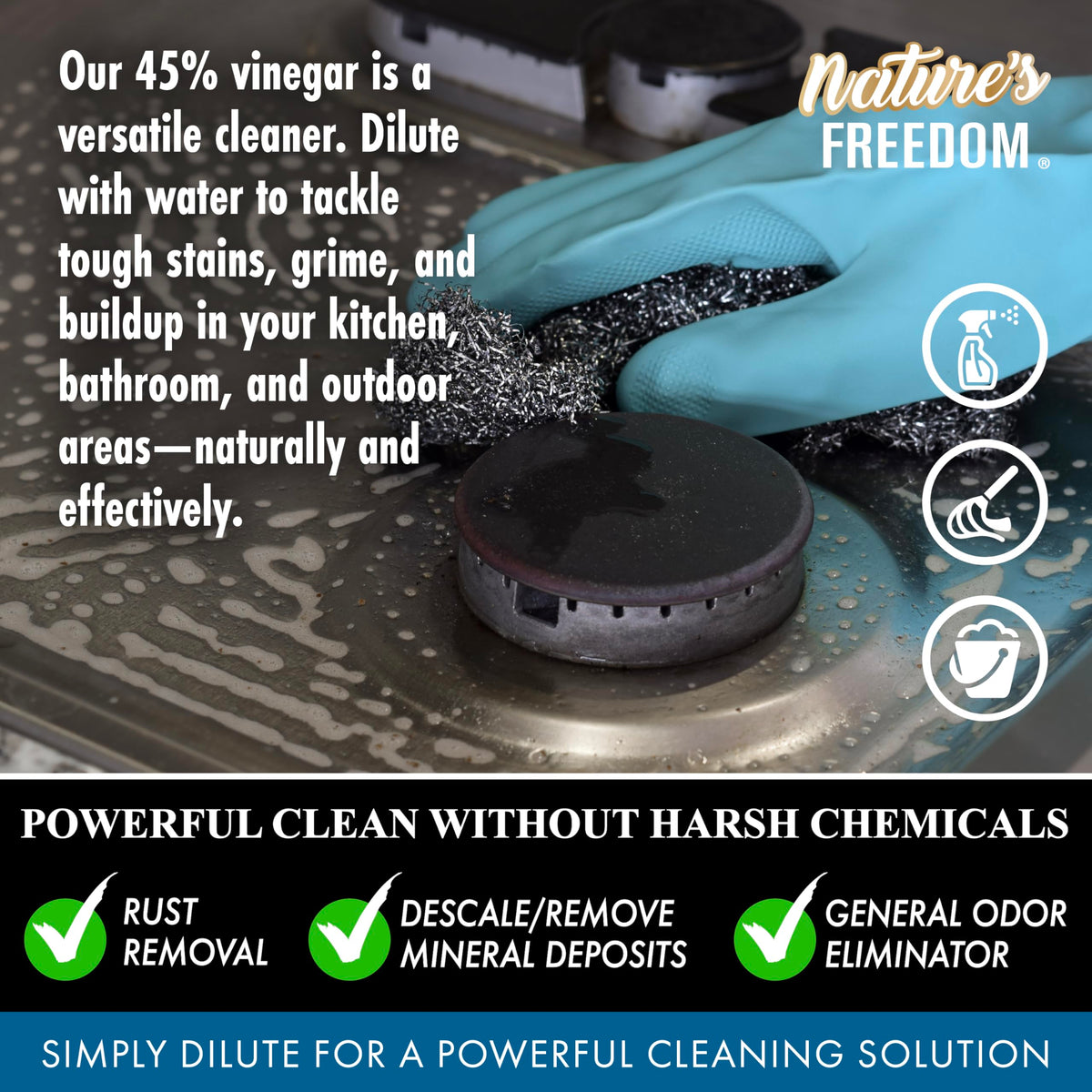 4 Gallons Extra Strength Vinegar 45% with Funnel (512 Fl Oz)