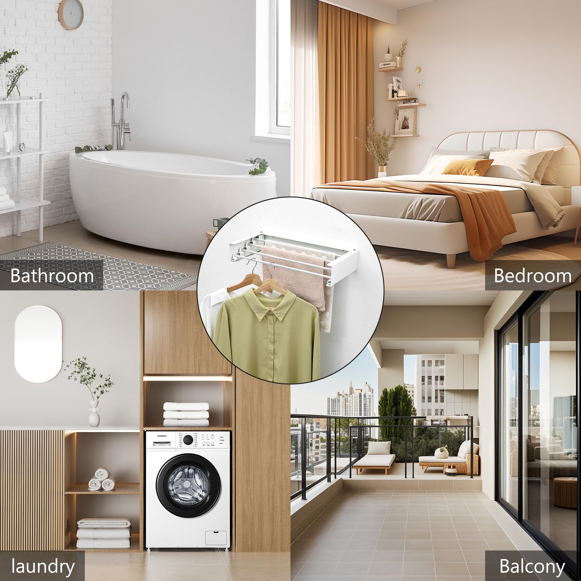 Wall Mounted Clothes Drying Rack