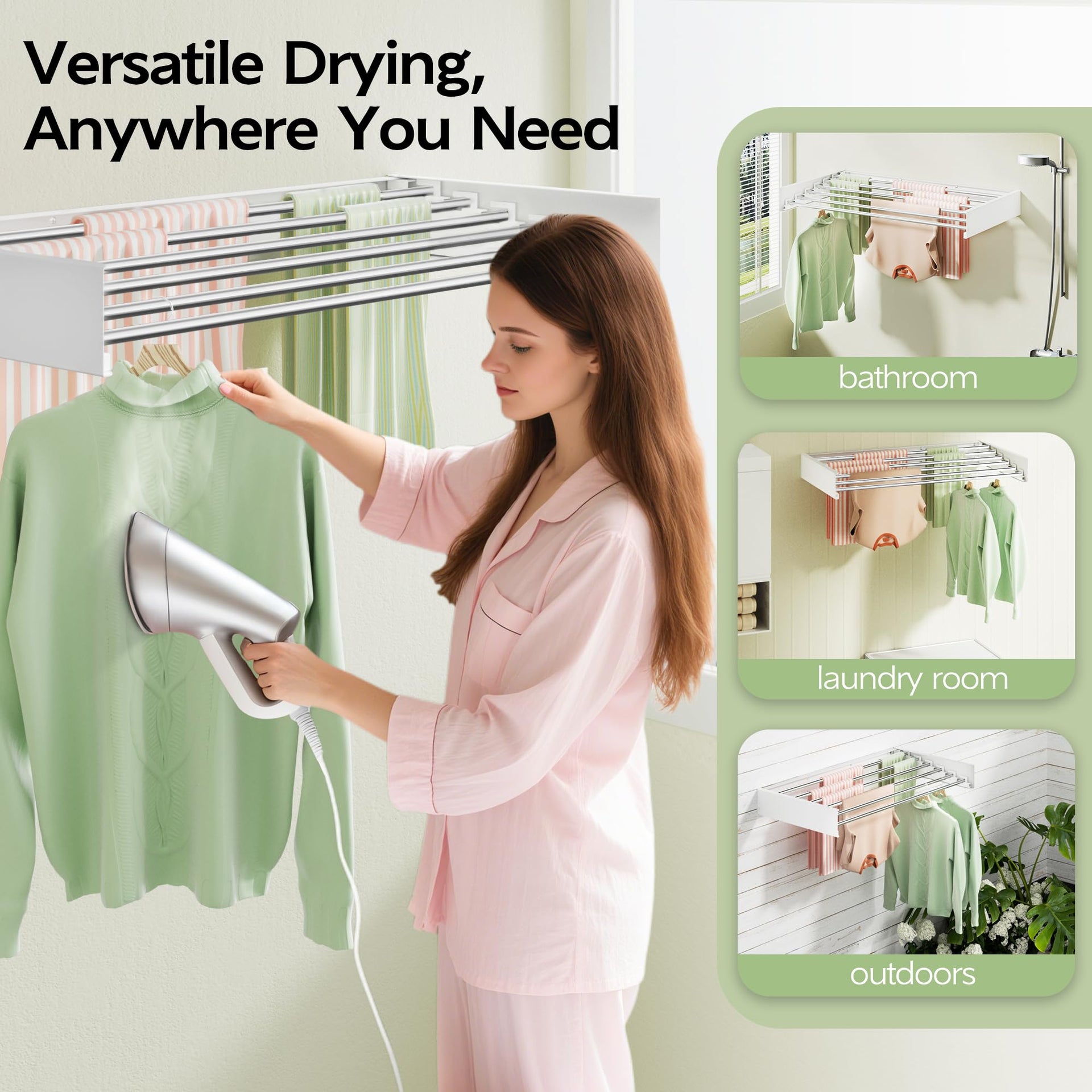 Wall Mounted Clothes Drying Rack 40 inches