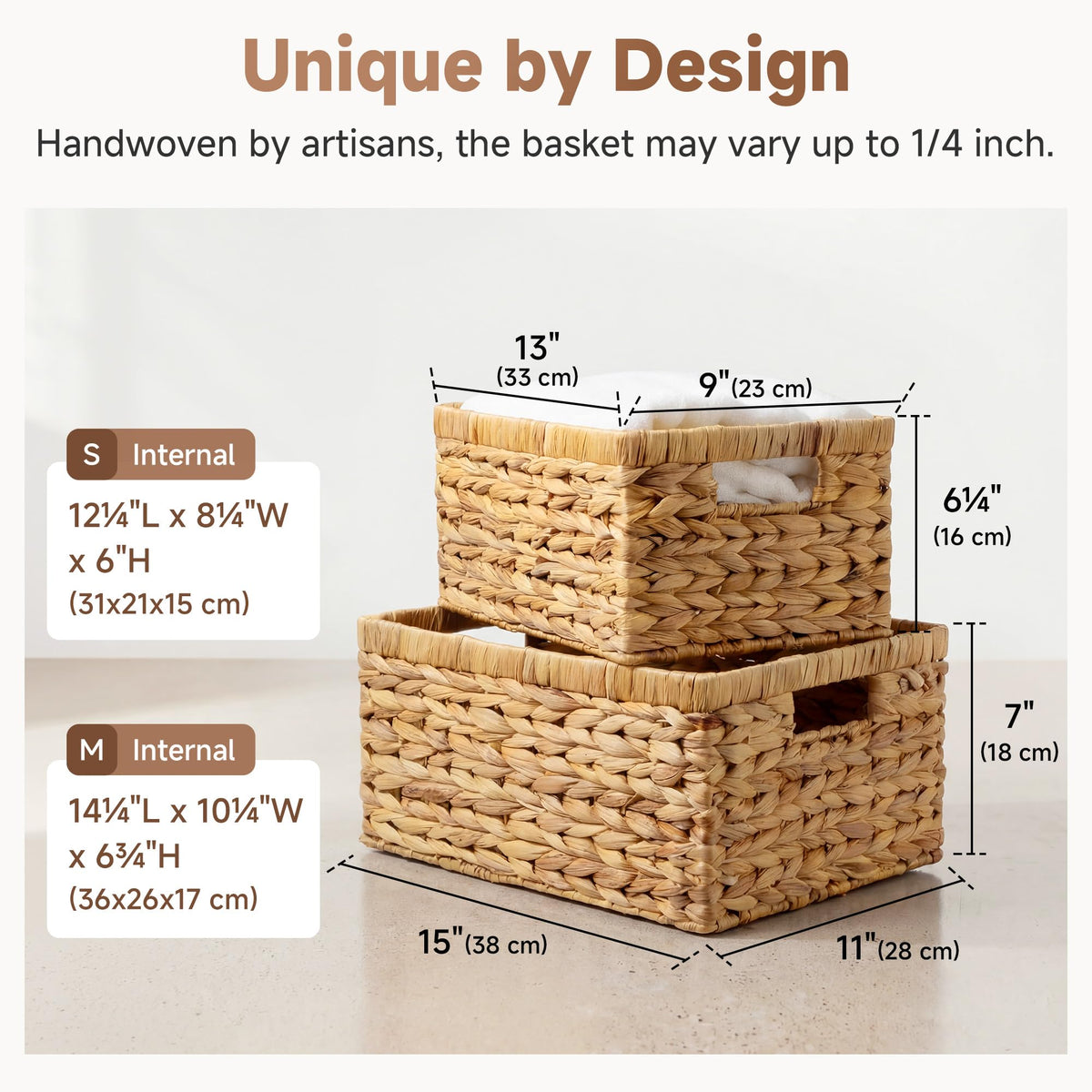 Wicker Storage Baskets for Shelves (2 Count)