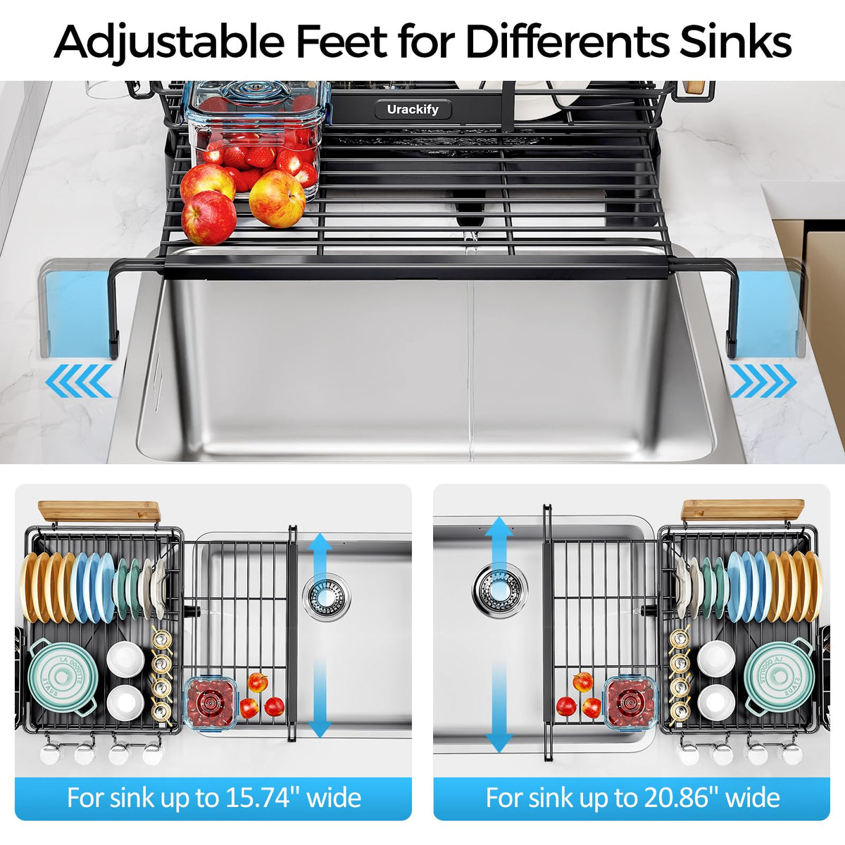 Expandable Dish Drying Rack for Kitchen Counter