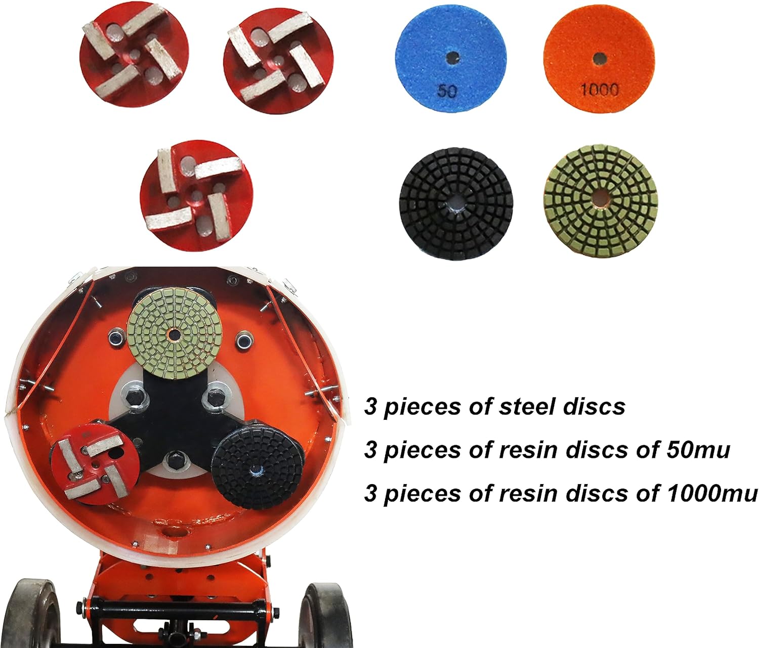 Floor Grinding Machine Cement Ground Grinder Grinding Epoxy Floor Paint and Cement Floor Polishing Foldable Handle 220V
