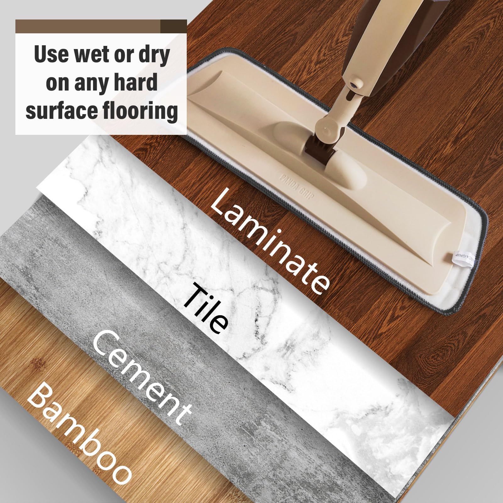 Wet Spray Mop for Floor Cleaning with 14 oz Bottle & 3 Microfiber Pads