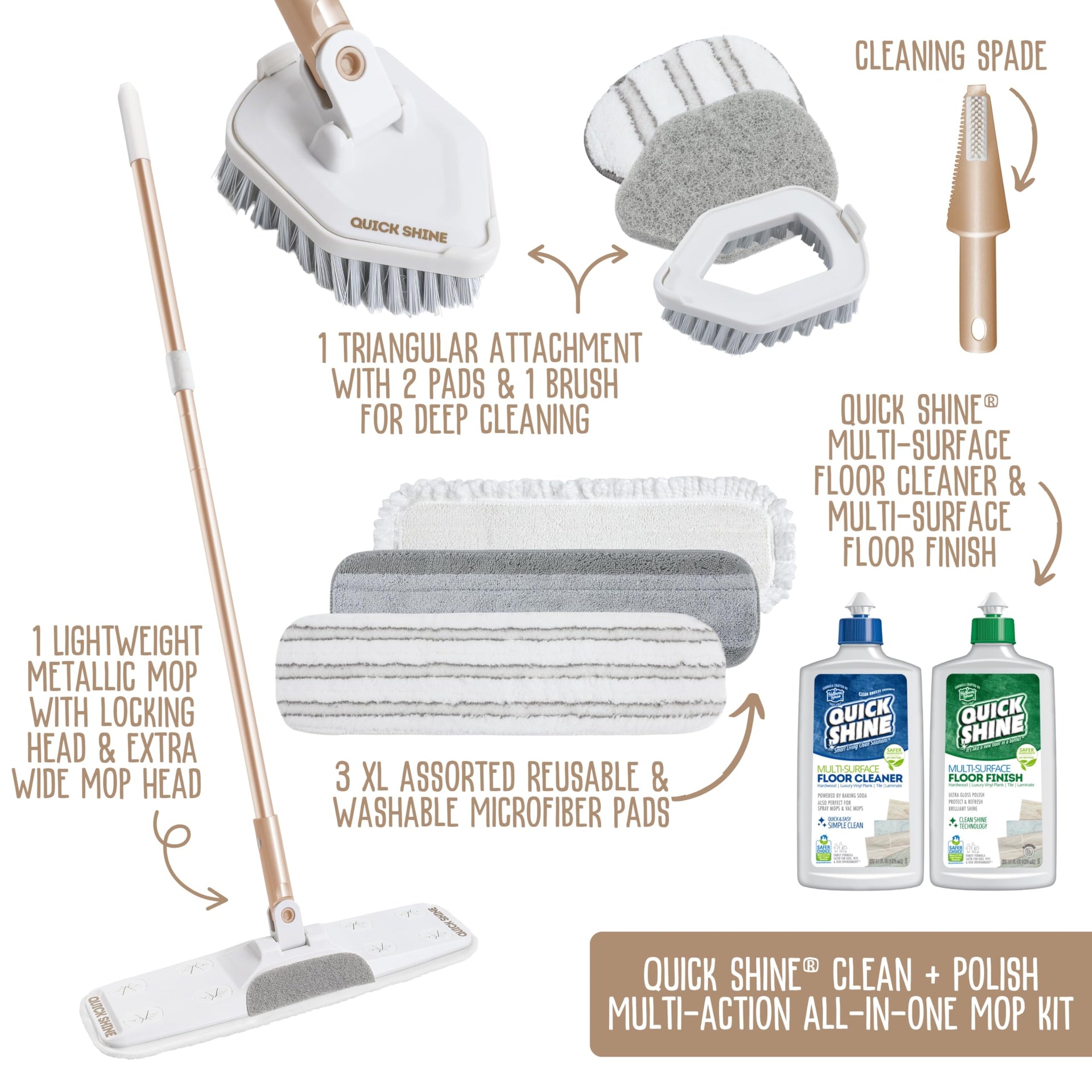 Clean + Polish 11 Pc Interchangeable Mop Kit w