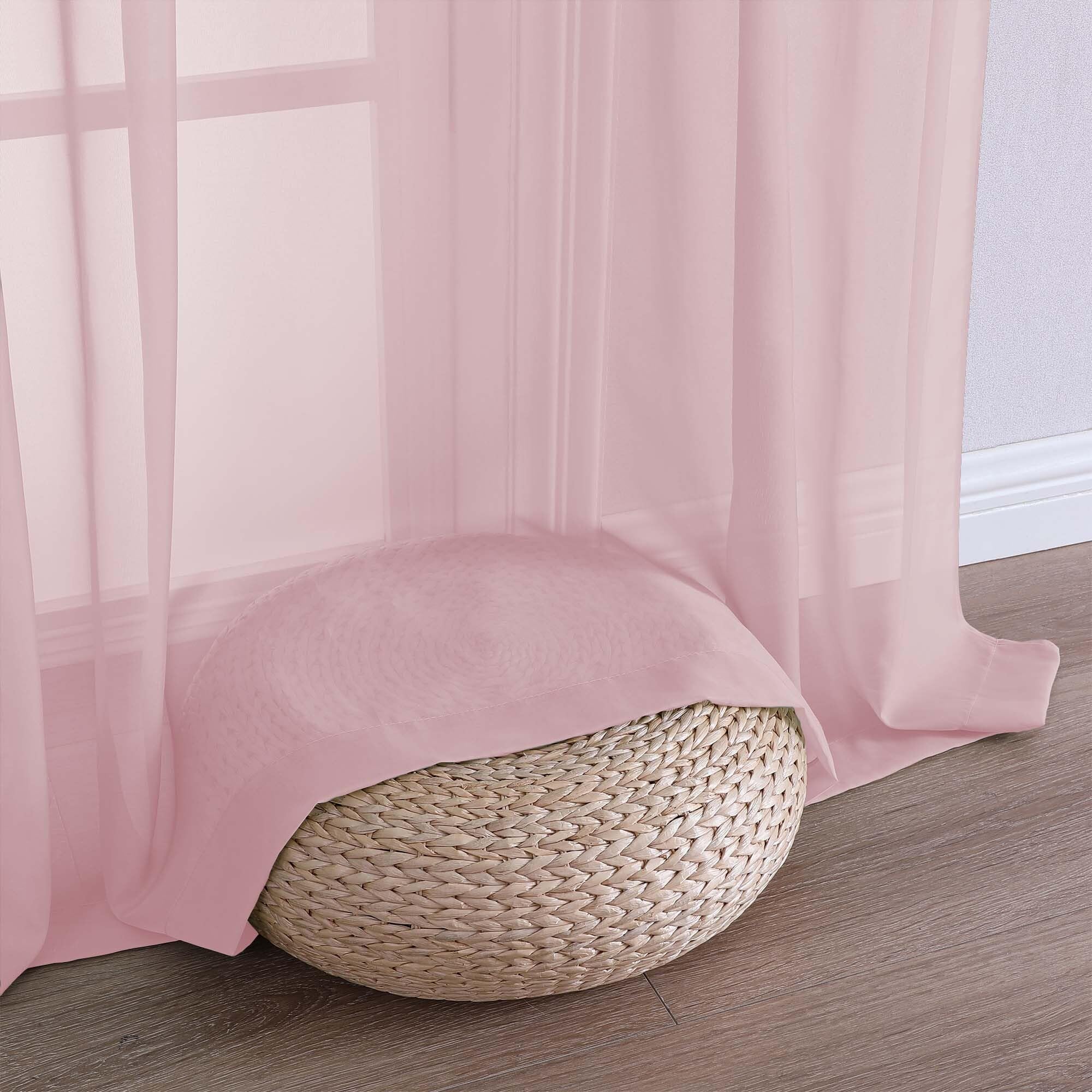 Blush Pink Sheer Curtains 63 Inches Long 2 Panels (2 Count)