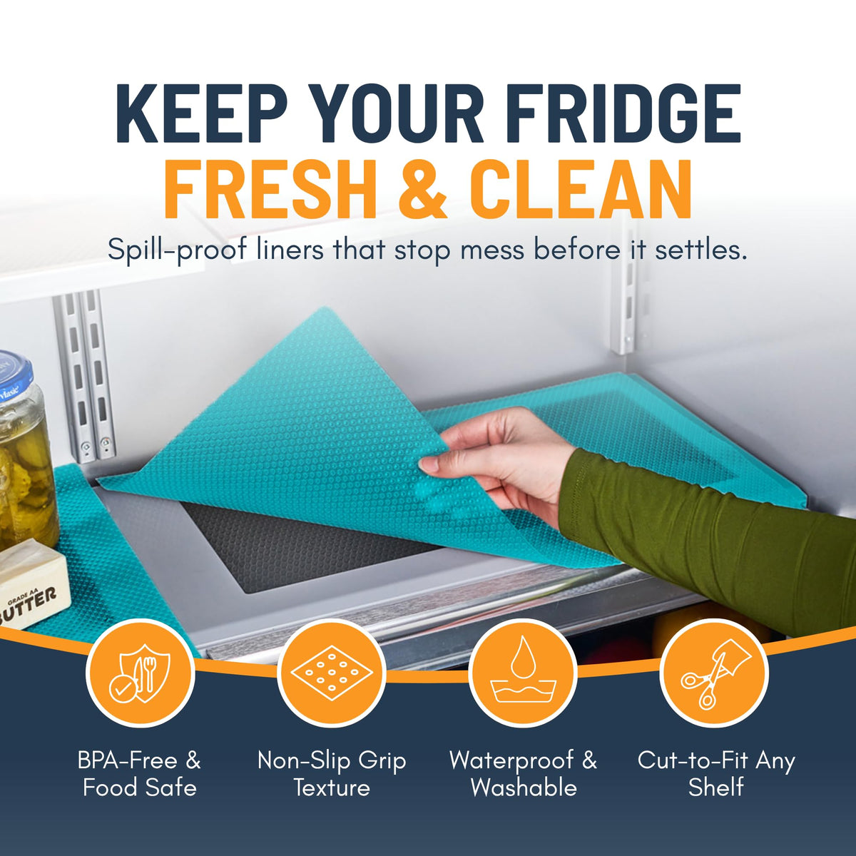 Refrigerator Liners for Shelves (16 Count)