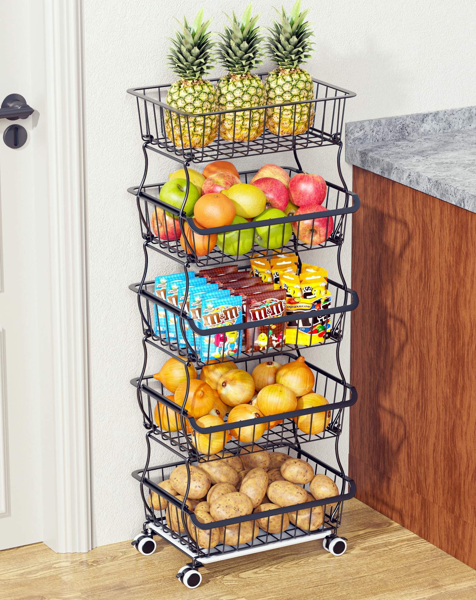 5 Tier Fruit Basket for Kitchen
