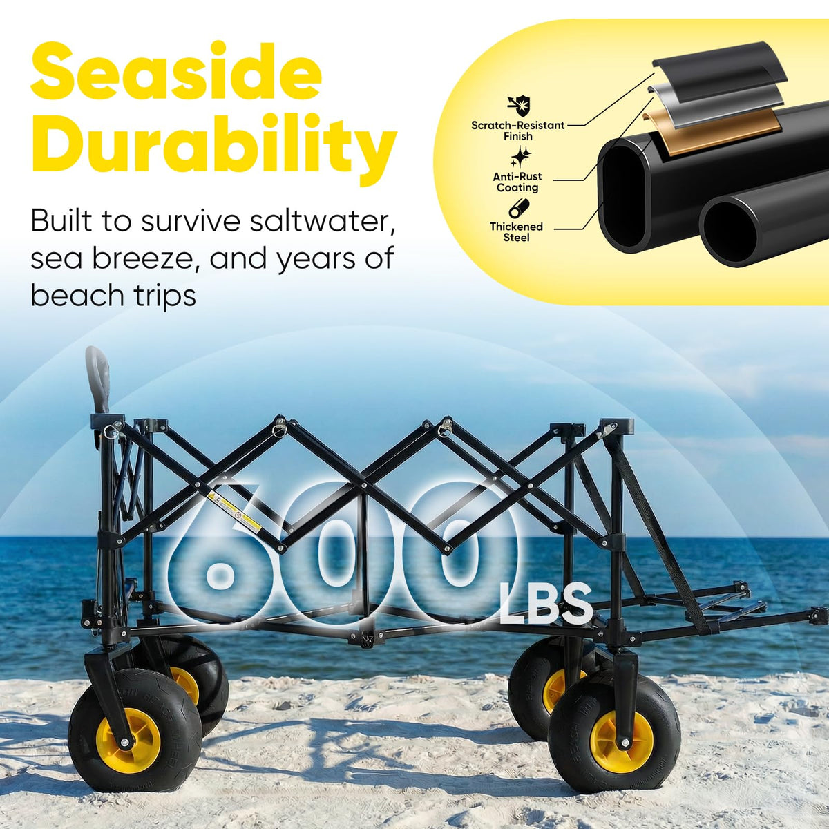 Heavy Duty Beach Wagon with 9" Big Sand