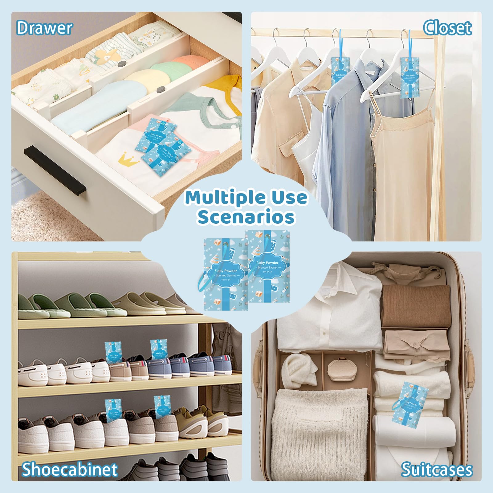 Scented Sachets for Drawer and Closet (14 Count)