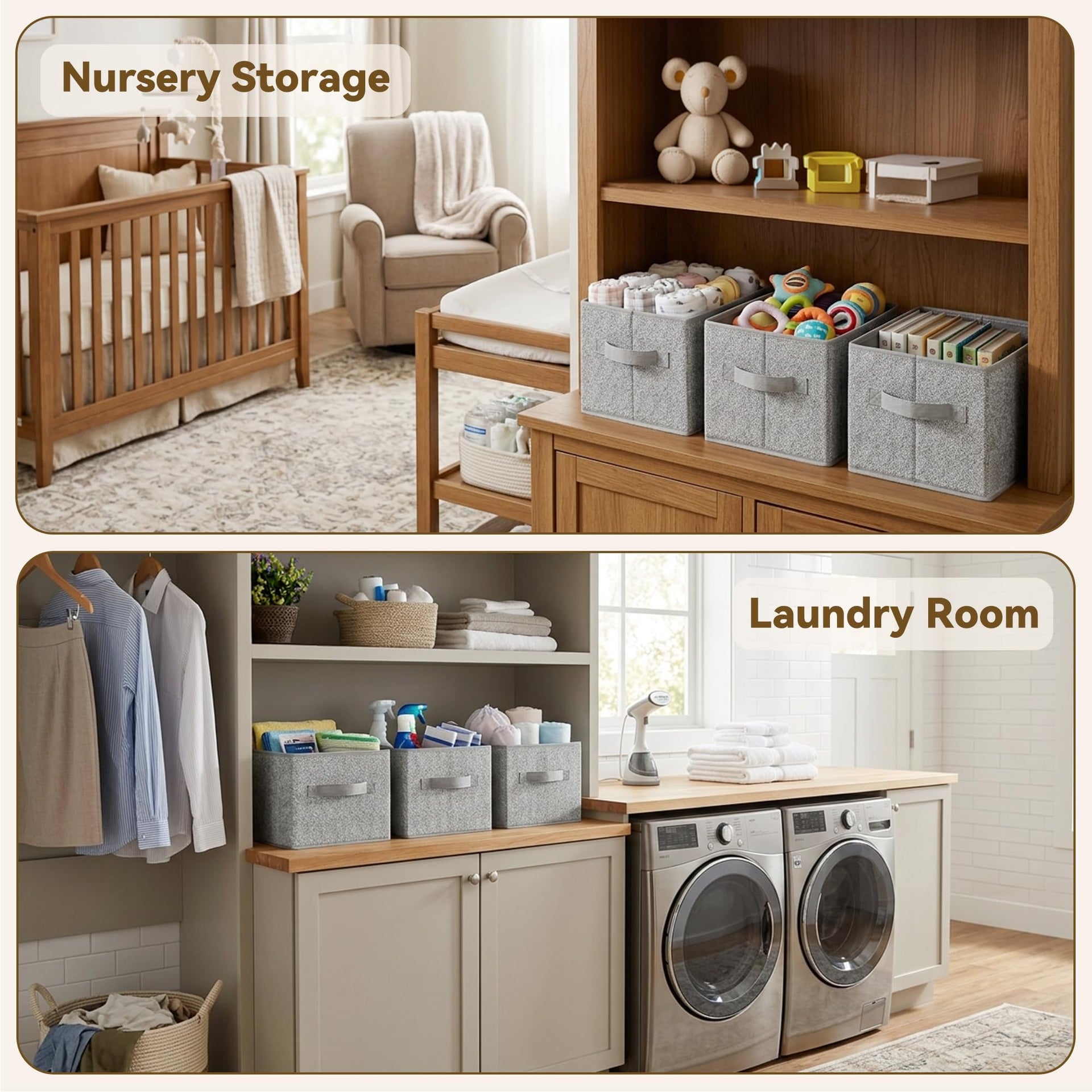 Closet Storage Bins with Handles (3 Count)