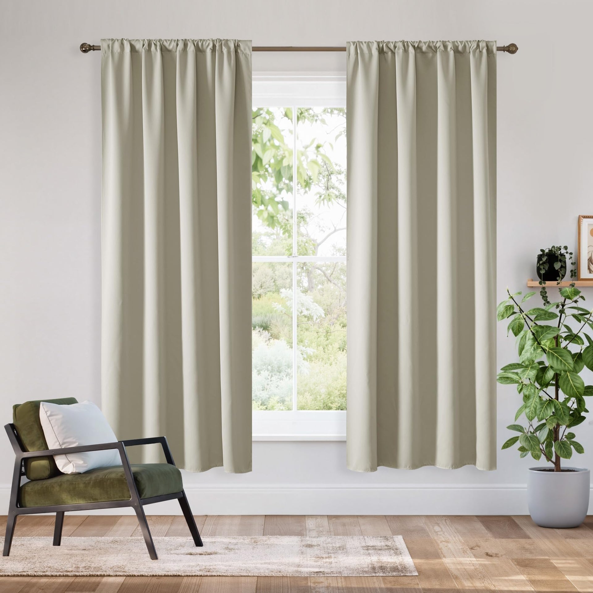 Bedroom Blackout Curtains 63 inches Long (2 Count)
