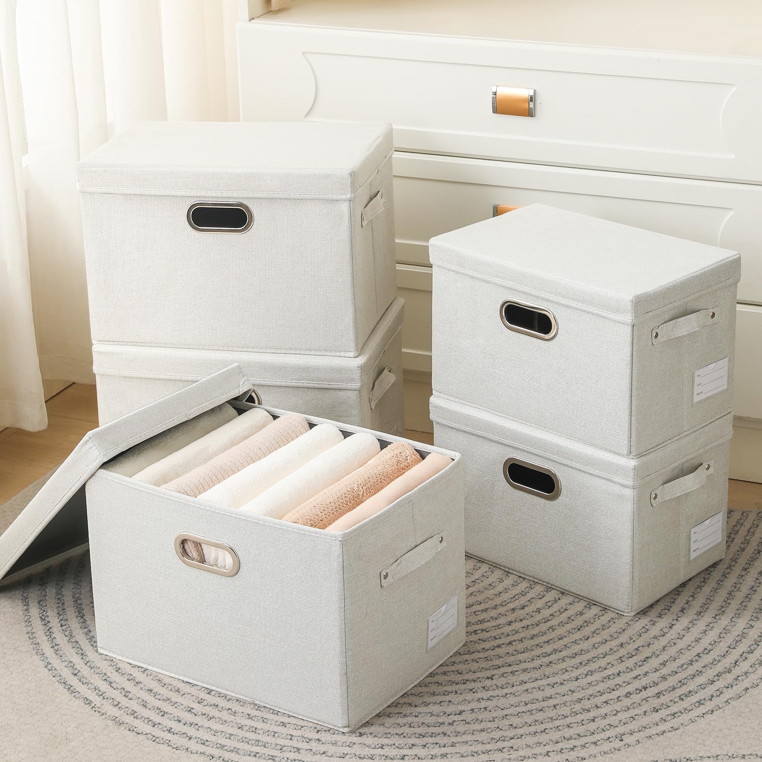 Collapsible Storage Bin with Lid [5 (5 Count)
