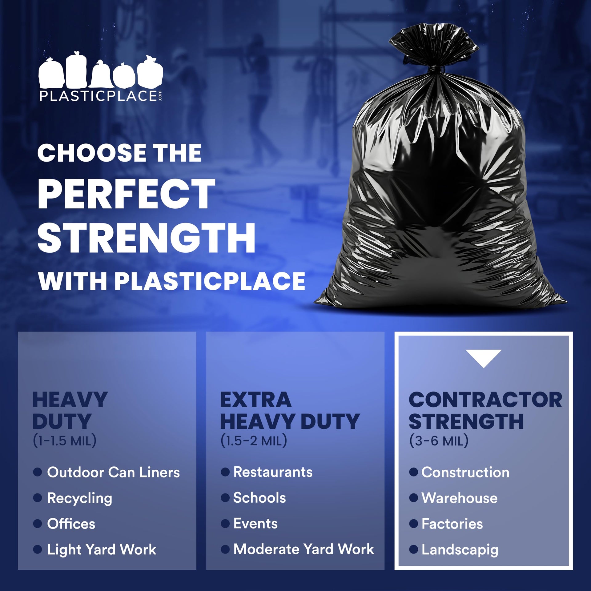 Contractor Trash Bags 33 Gallon (50 Count)