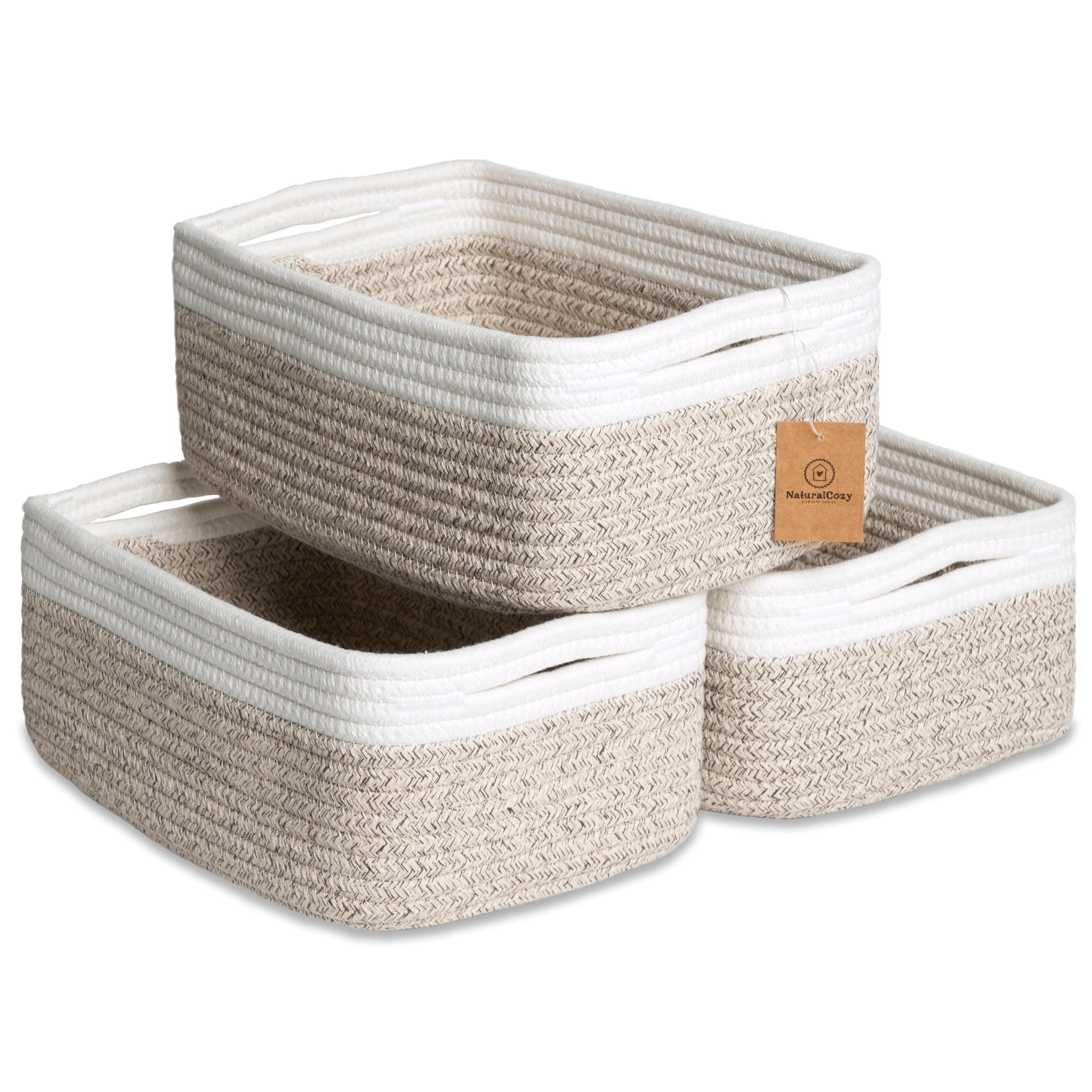 11.8"x8"x4.5” Storage Baskets for Shelves 3 Pack (3 Count)