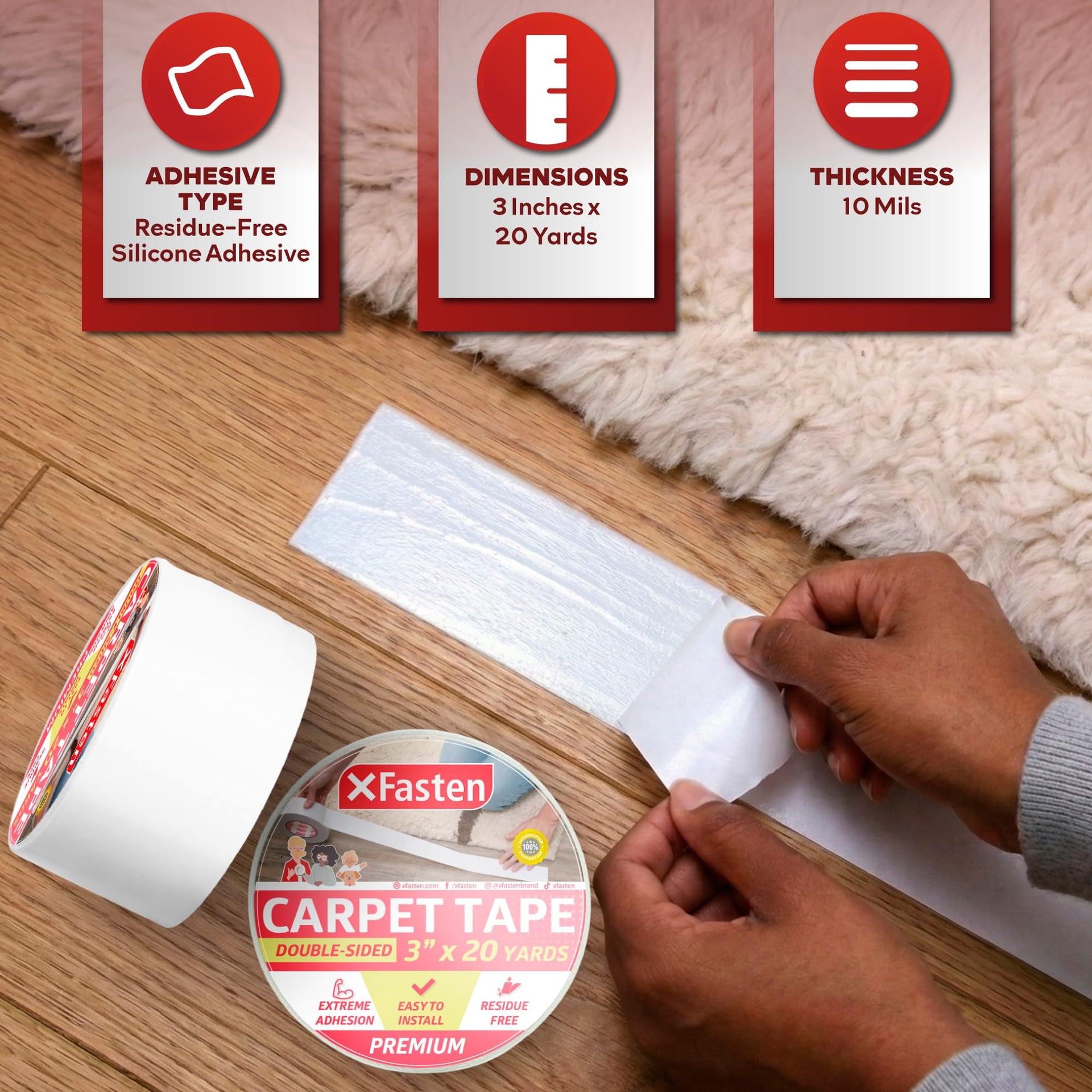 Double Sided Carpet Tape for Area Rugs