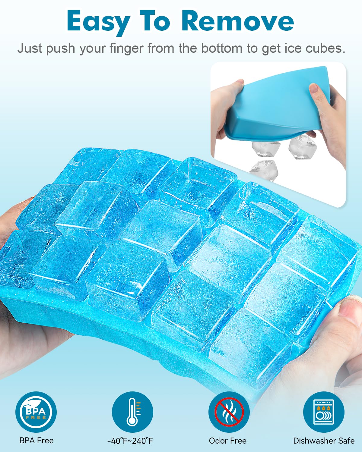2 Pack Silicone Ice Cube Trays (2 Count)