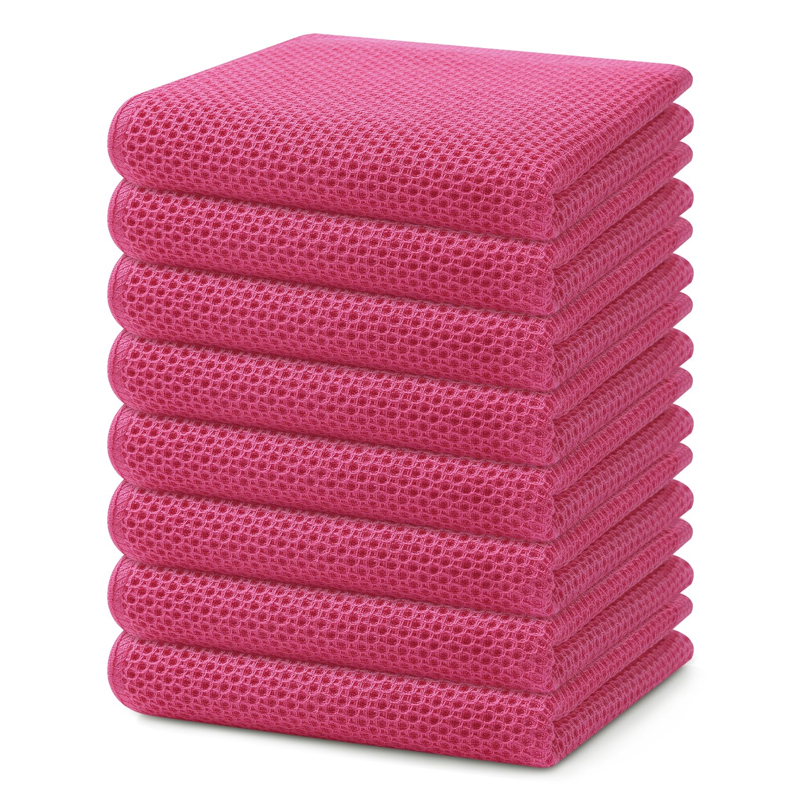 100% Cotton Waffle Weave Kitchen Dish Towels 8 (8 Count)
