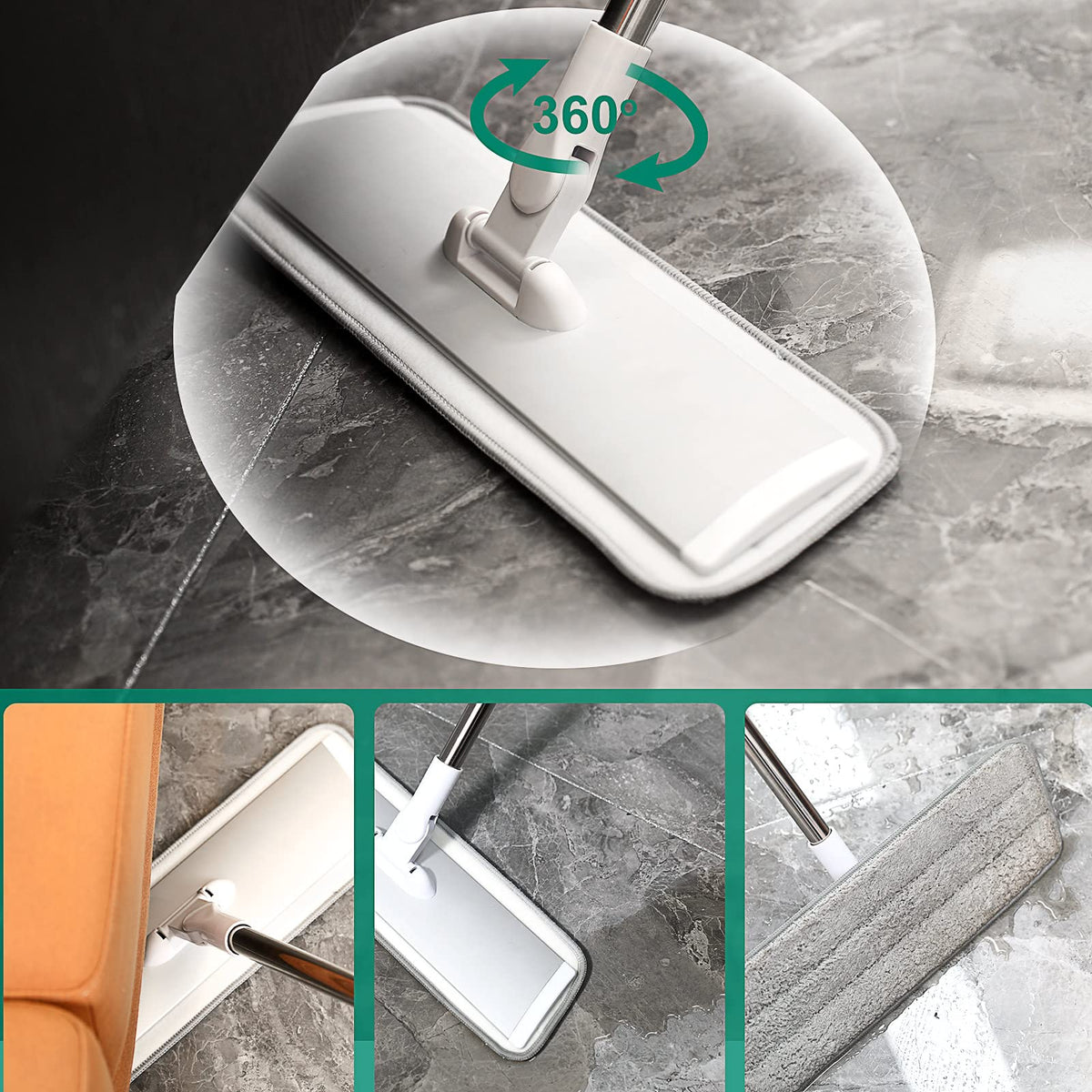 18" Professional Microfiber Mop Floor Cleaning System - ModHome Supplies